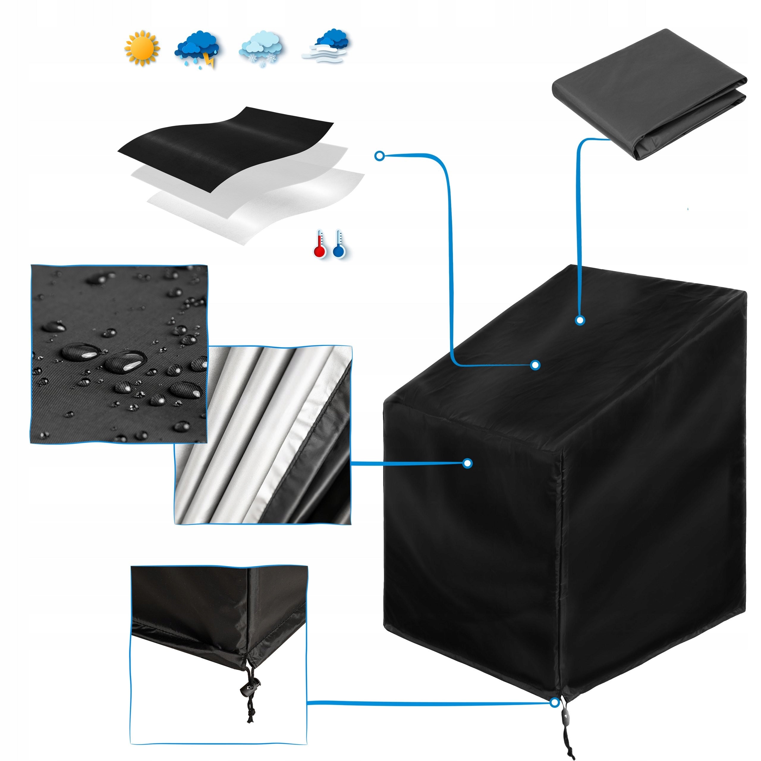 Cover for garden chairs for chair house. Waterproof Anti UV 61x73x104 Kind For Chair