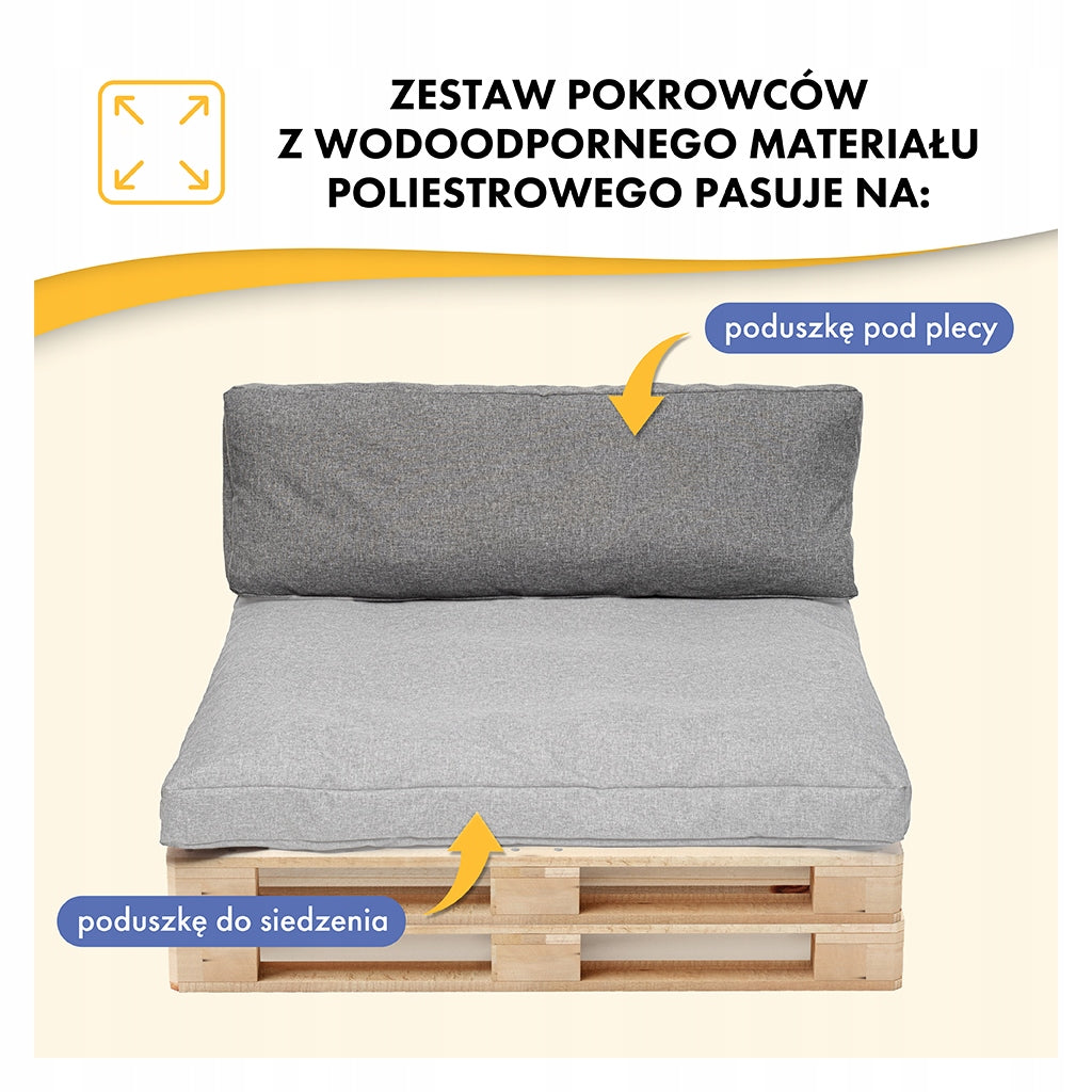 Cover for garden cushion, for bench, for pallets, 120x40x10 cm grey Manufacturer code DOMITEX