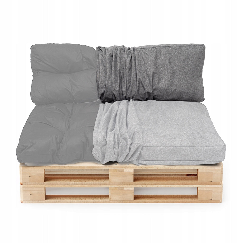 Cover for garden cushion, for bench, for pallets, 120x40x10 cm grey