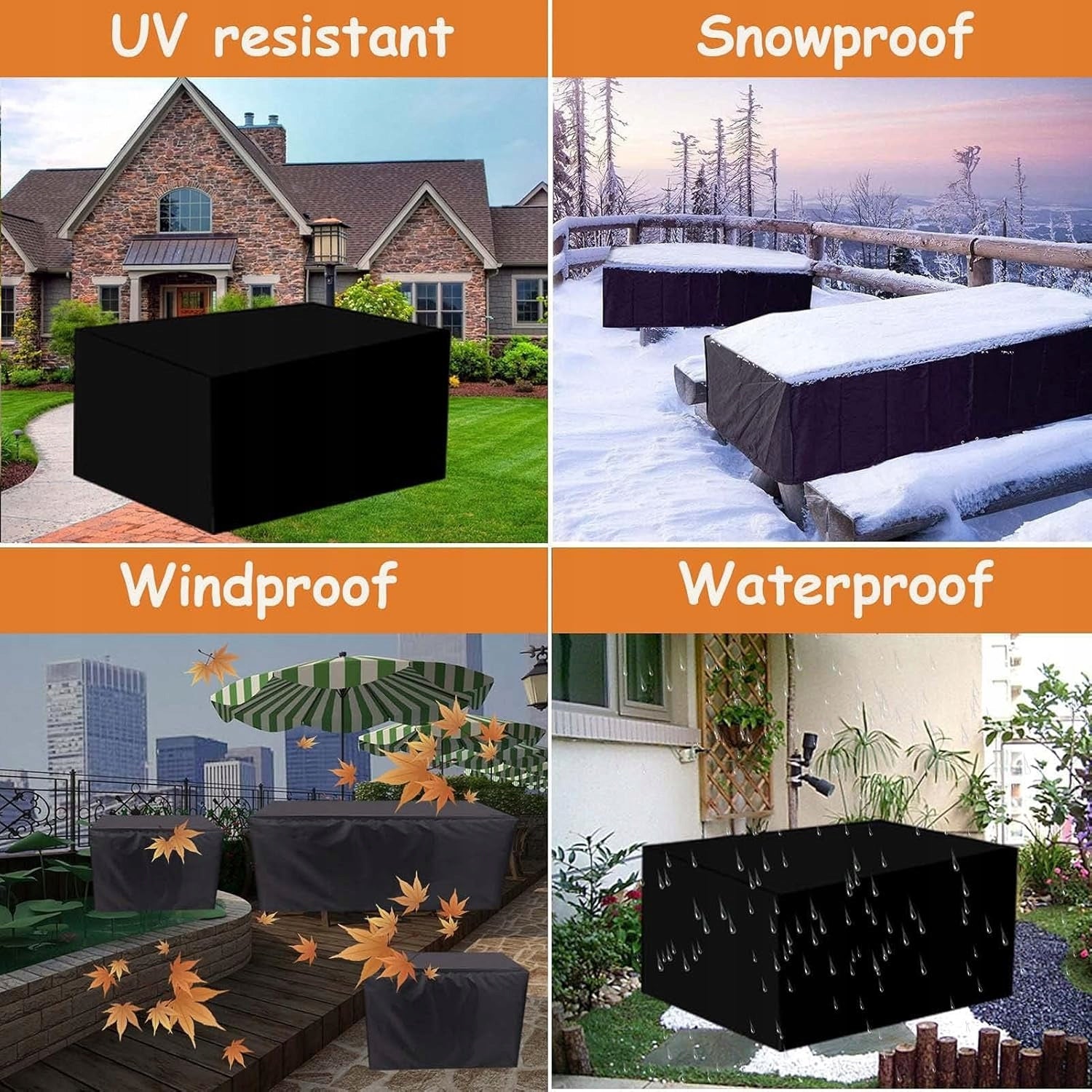 Cover for garden furniture fabric waterproof UV protection 90x90x90 cm Manufacturer CE