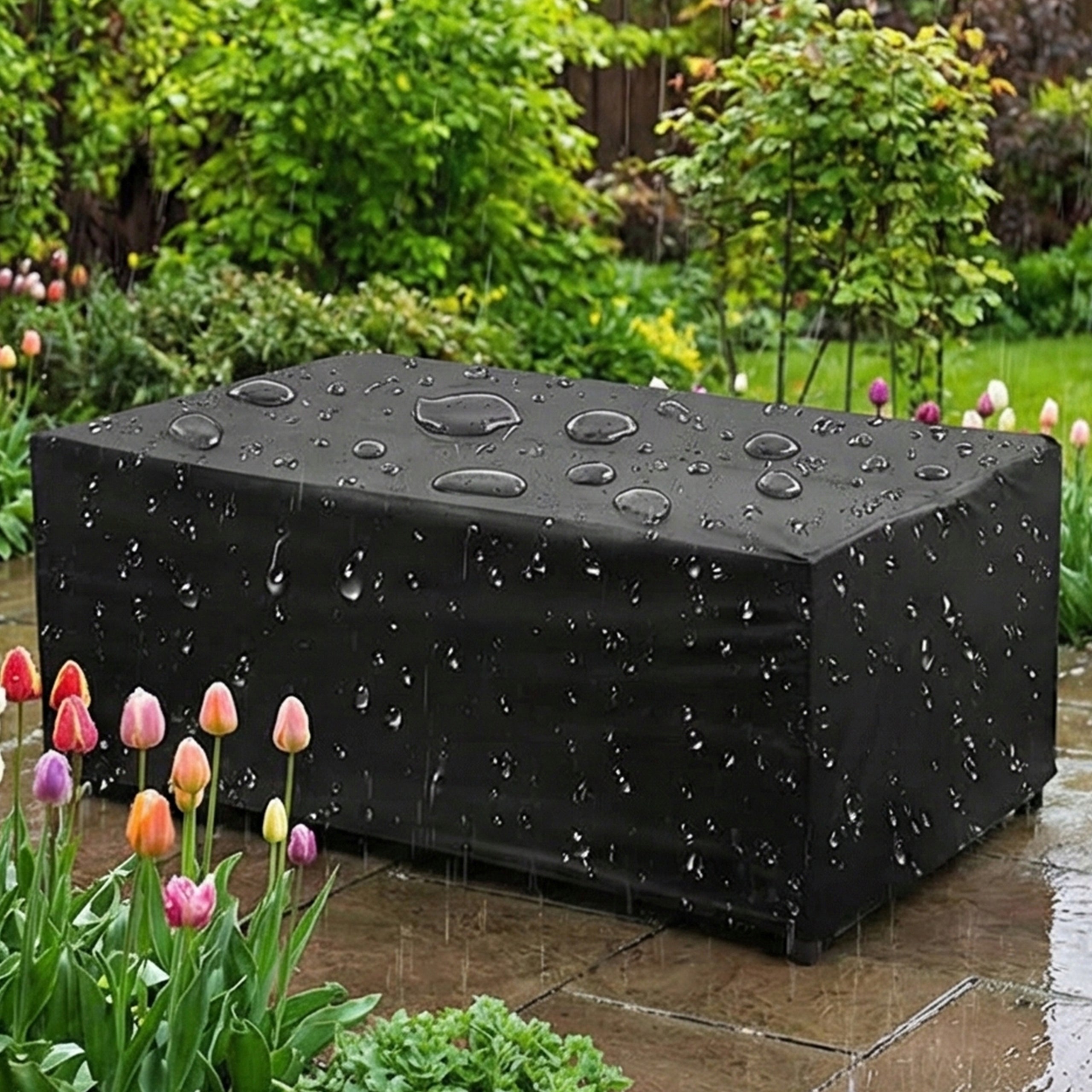 Cover for garden furniture table chairs waterproof strong 300x200x80cm XXL Product height 80 cm