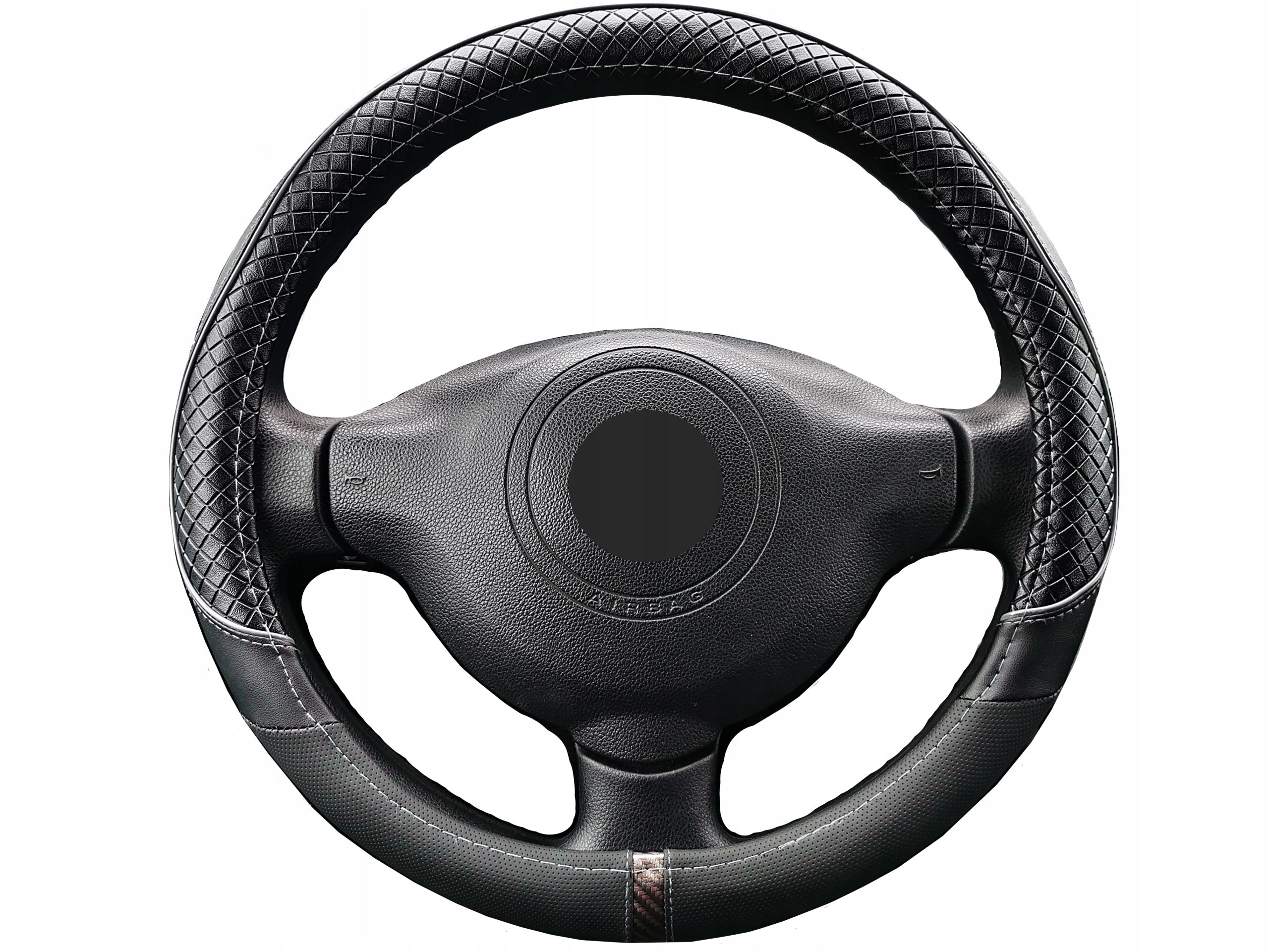 Cover perforated leather steering wheel cover PREMIUM leather BLACK Packaging status original