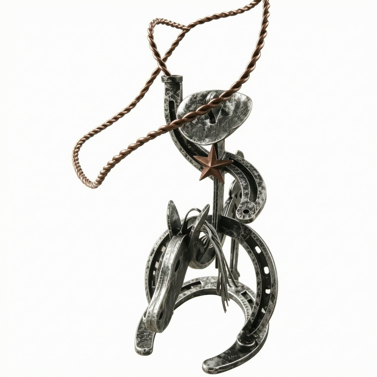 Cowboy Ornament Rustic Cowboy Sculpture Distressed for Farmhouse, Office