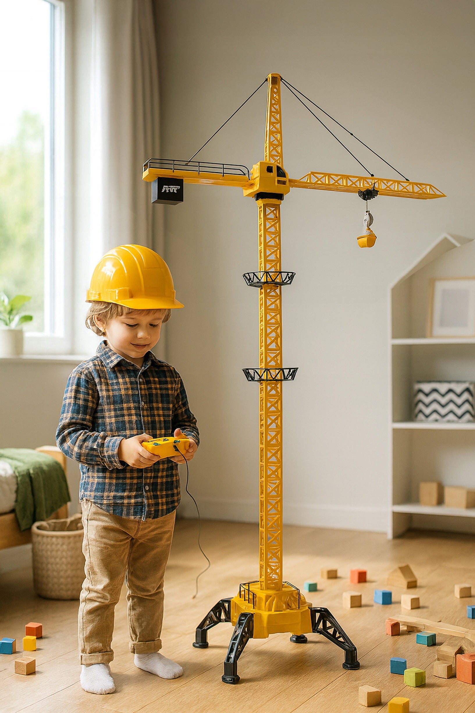 Crane Remote Controlled Crane Realistic Sounds Light 128cm Remote Control HELMET Manufacturer code B5A