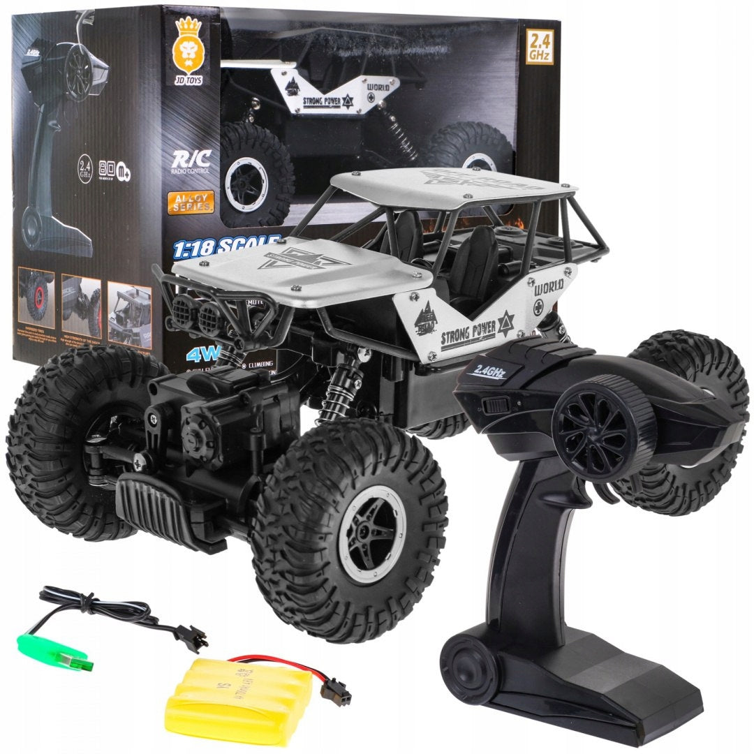 Crawler Monster for Kids 6+ Remote Controlled Silver Model 1:18 Extremes