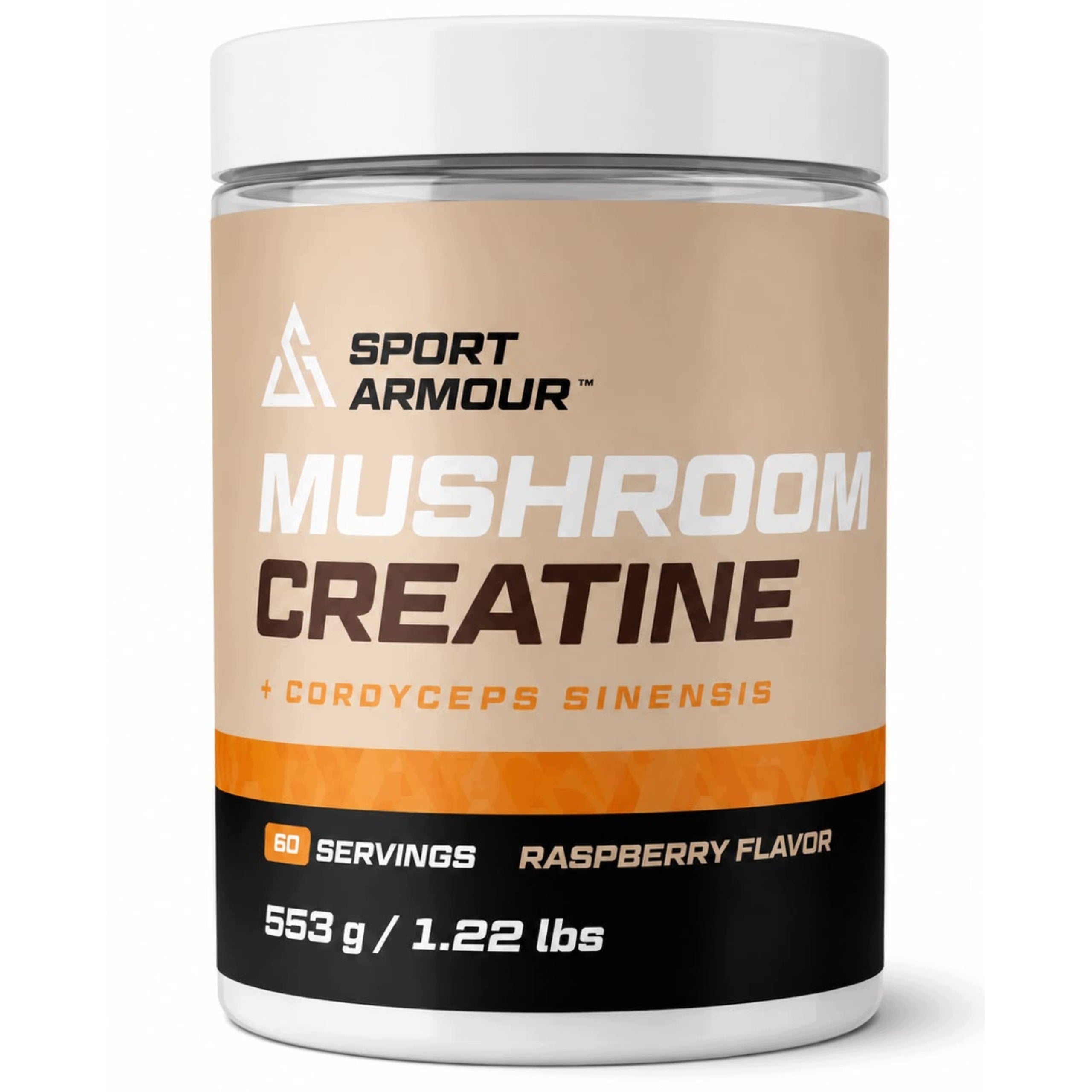 Creatine + Cordyceps Mushroom Creatine 553g Raspberry Monohydrate Sport Armour Packaging status original