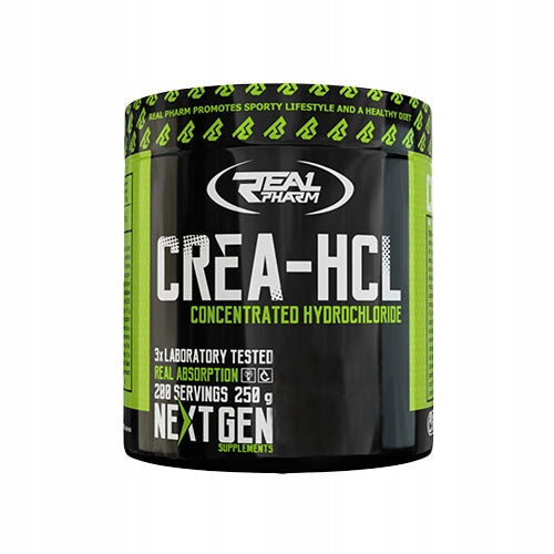 Creatine HCL REAL PHARM Crea-HCL 250g Strength Orange 200 Servings Expiration date at least six months from the date of purchase