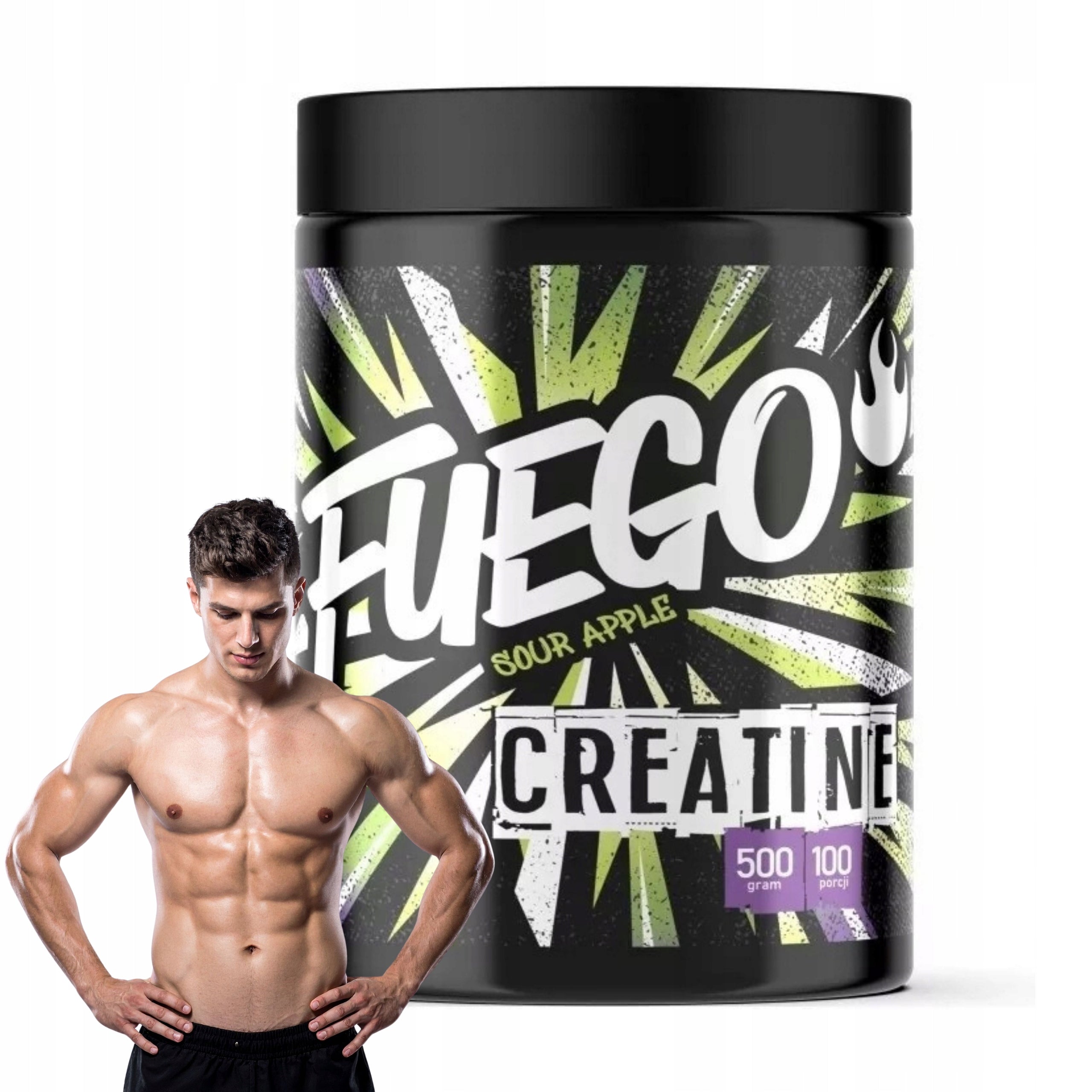 Creatine MONO FUEGO 500 g Sour Apple CREATINE MONOHYDRATE