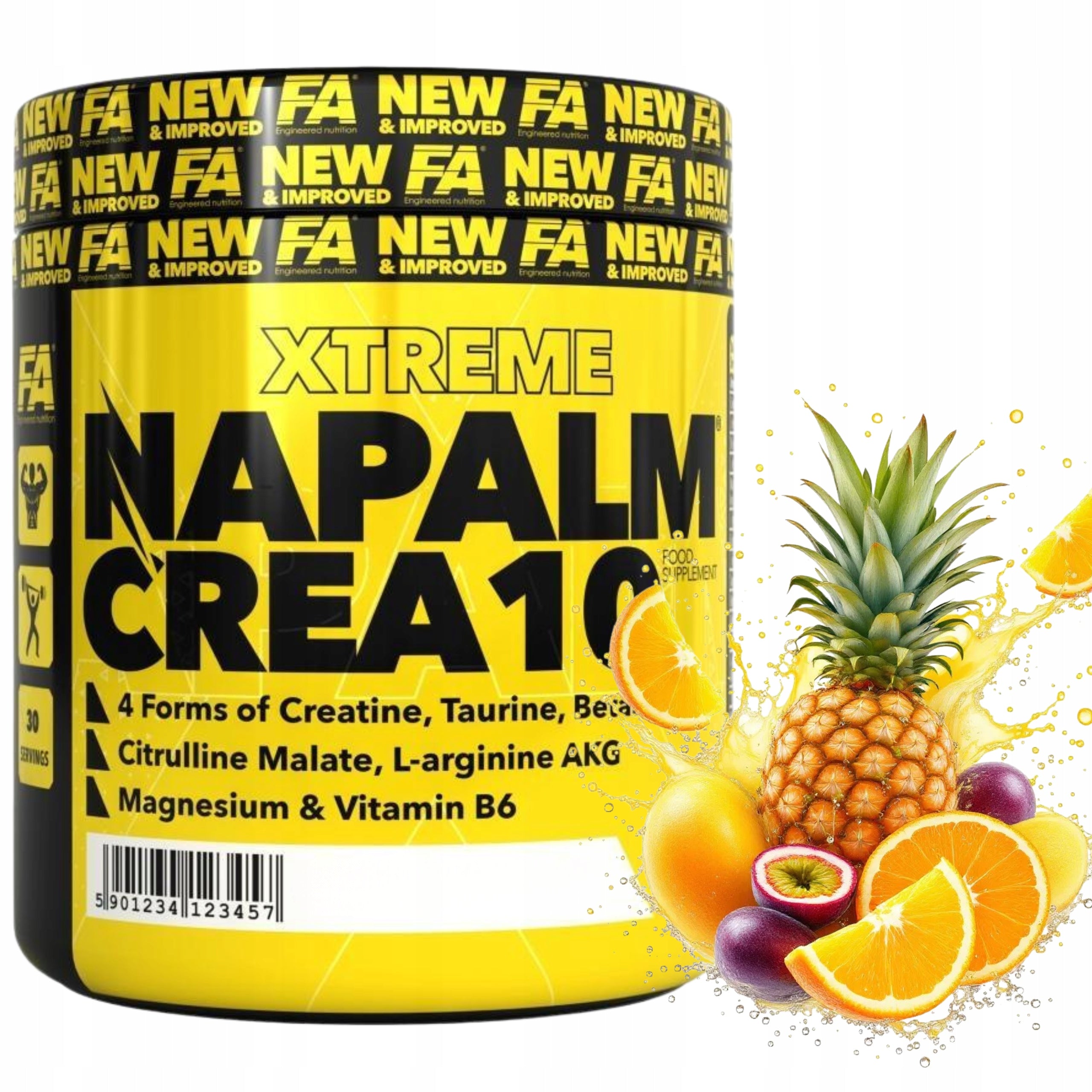 Creatine Monohydrate 234g 4 Forms Strength Pump NAPALM CREA Fruit FA