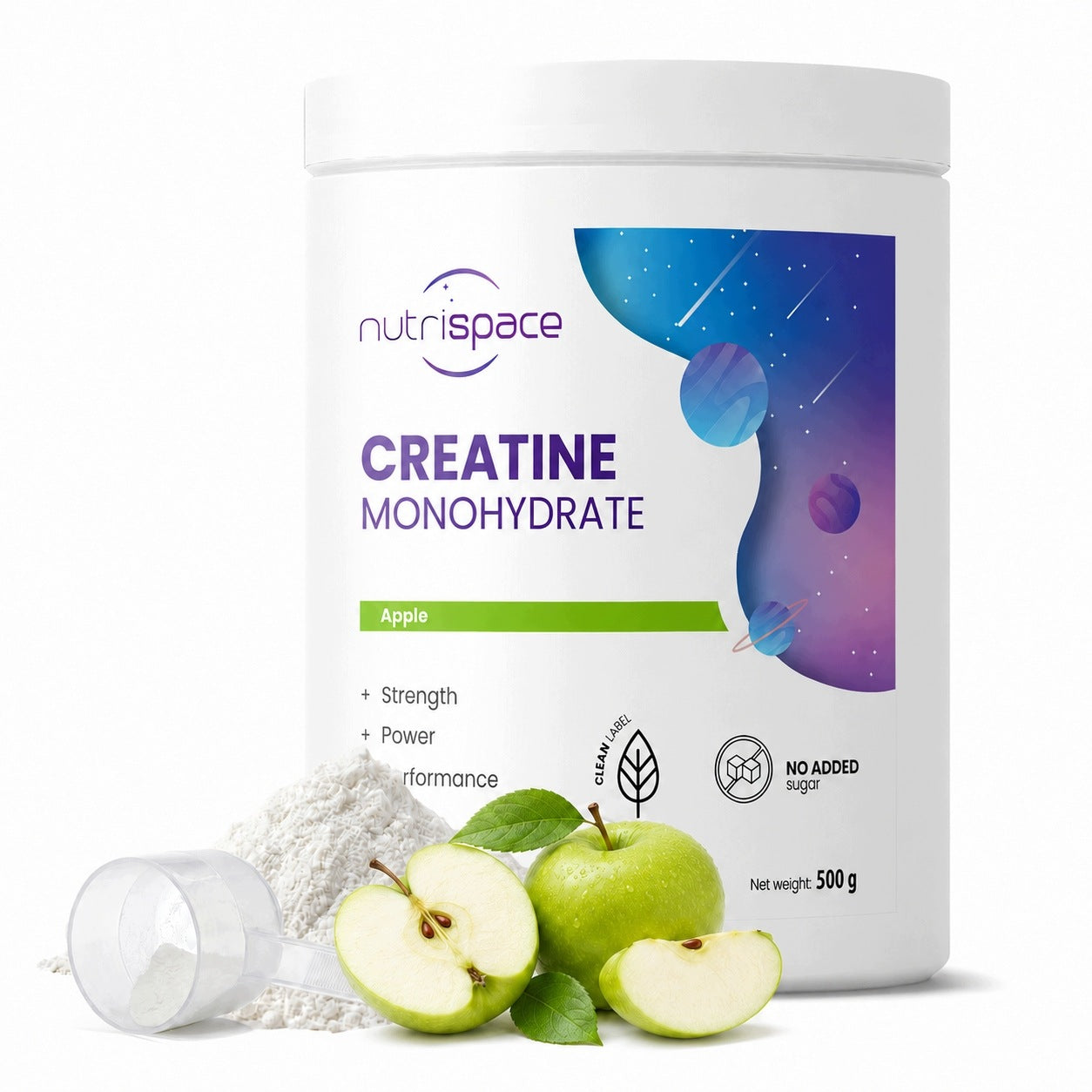 Creatine Monohydrate 500 g Apple Muscle Strength Power nutrispace