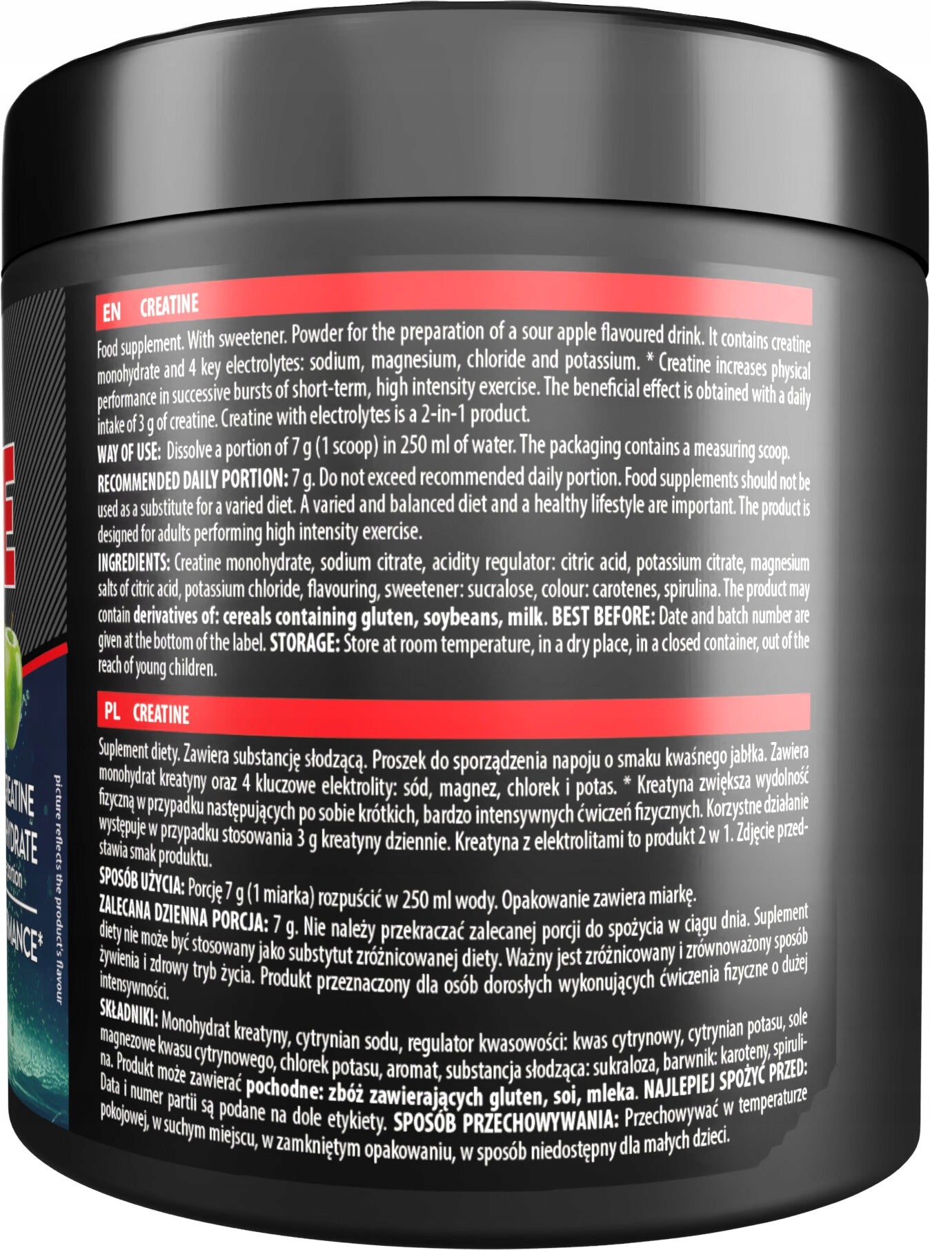 Creatine Monohydrate ACTIVLAB Creatine Hydration Sour Apple (300 g) Expiration date not specified