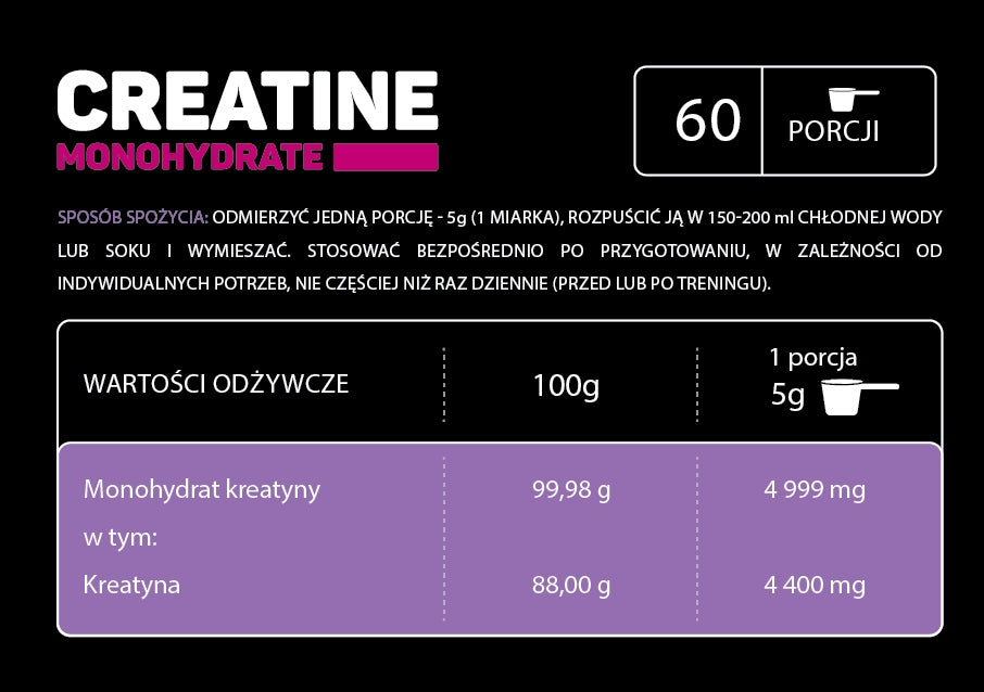 Creatine Monohydrate PURE 300g Endorfina.shop Packaging status original