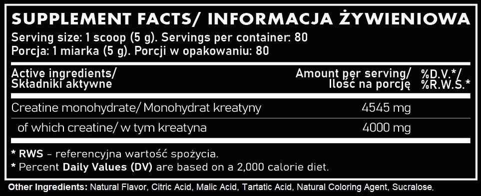Creatine Monohydrate Phenom Creatine Monohydrate 400g Green Apple Packaging status original