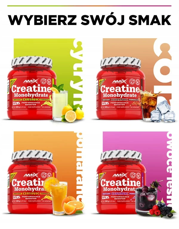 Creatine Monohydrate Powder 360 g 100 Servings 3000 mg Flavour Coke Expiration date at least 1 year from the date of purchase