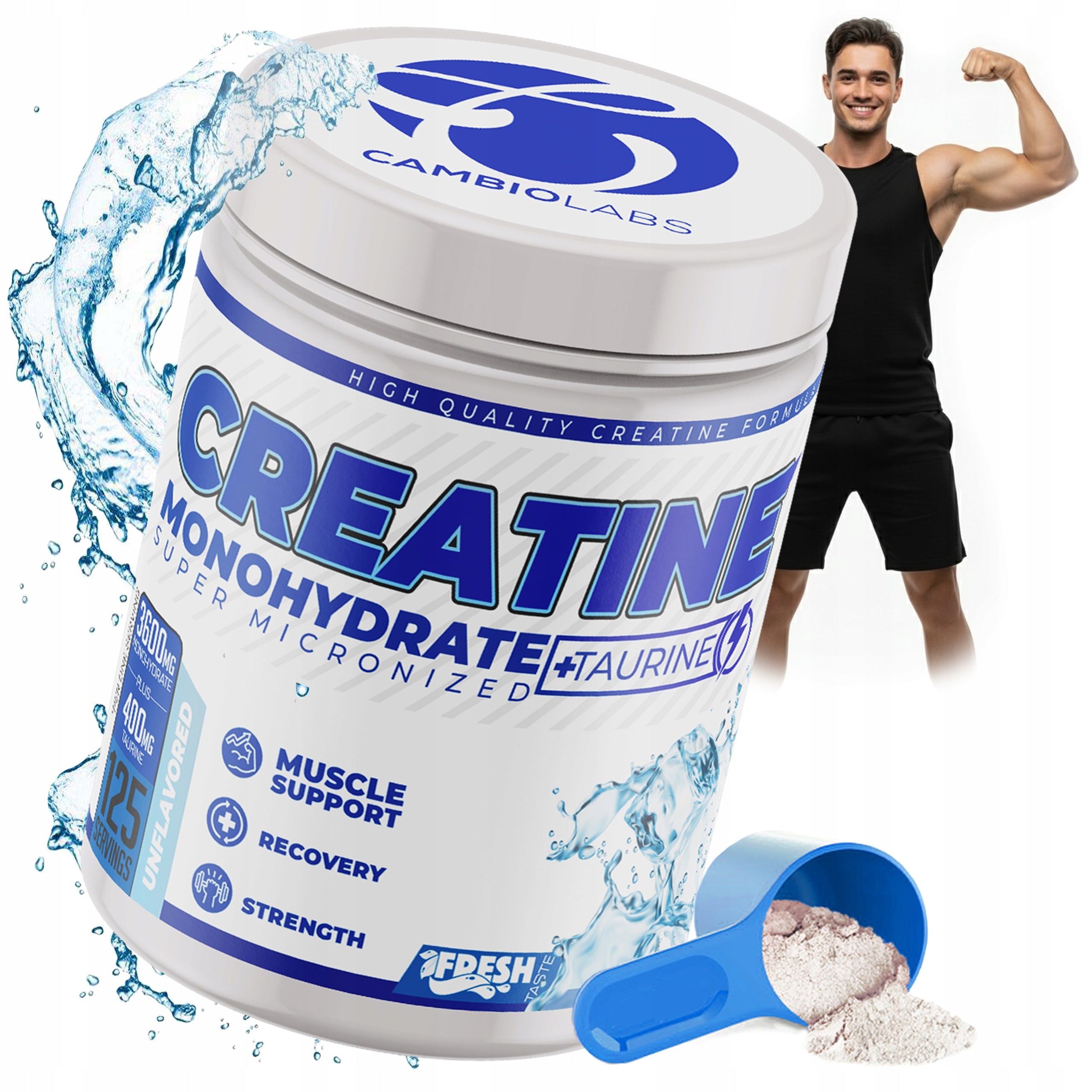 Creatine Monohydrate Powder STRONG 500g 125 servings Strength Natural Mass