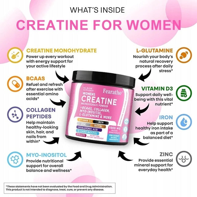 Creatine Monohydrate Powder for Women Muscle Strengthening 5 Grams in Po Expiration date at least 1 year from the date of purchase