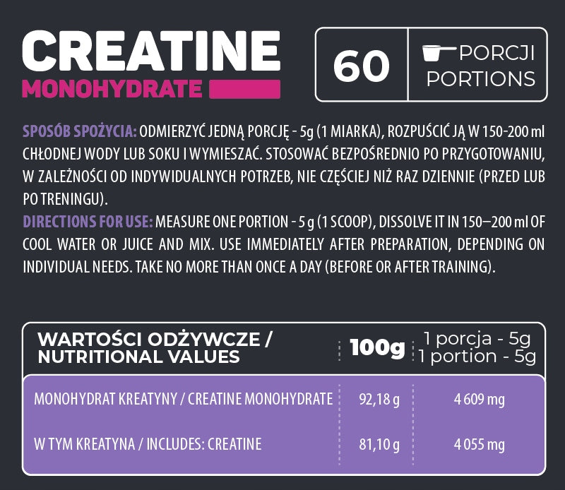 Creatine Monohydrate apple 300g Endorfina.shop Expiration date at least 1 year from the date of purchase