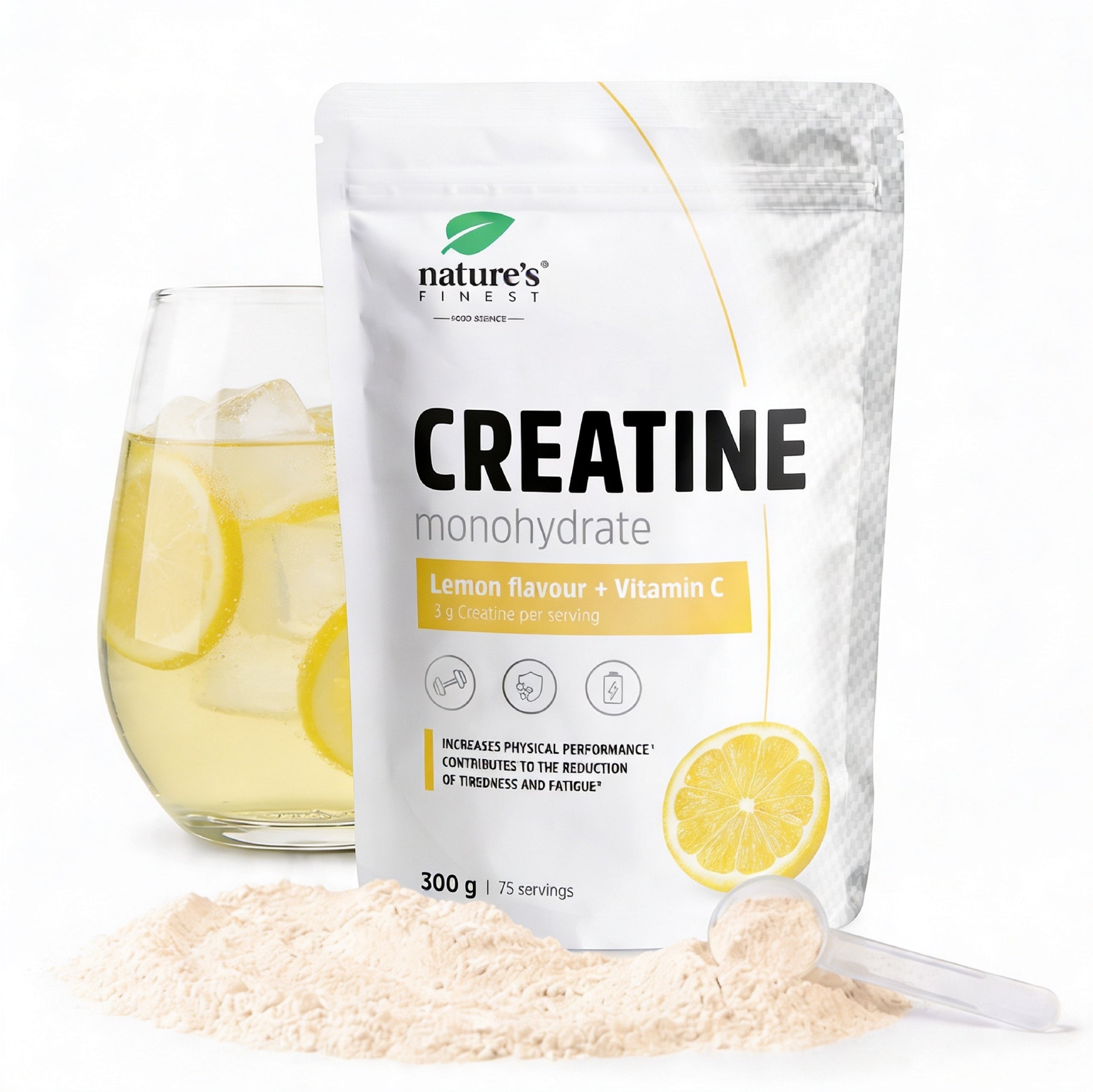 Creatine Monohydrate - with Vitamin C - Lemon Performance - 75 servings - 300g