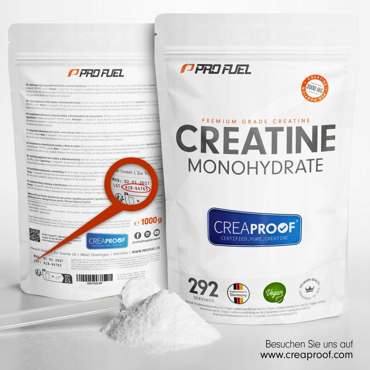Creatine Unflavored Powder ProFuel 1000 g