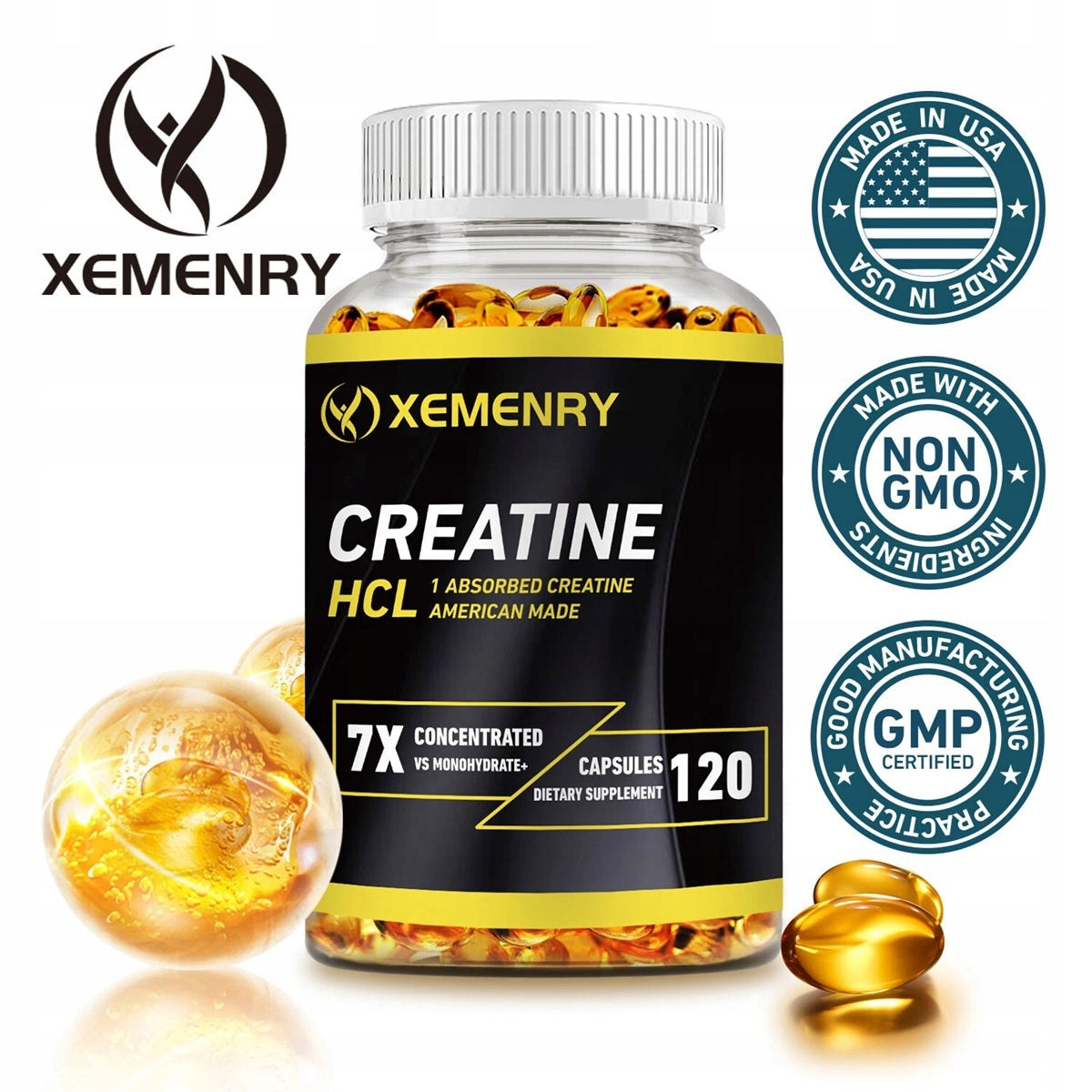 Creatine hydrochloride capsules 750 mg – increased strength and efficiency... Packaging status original