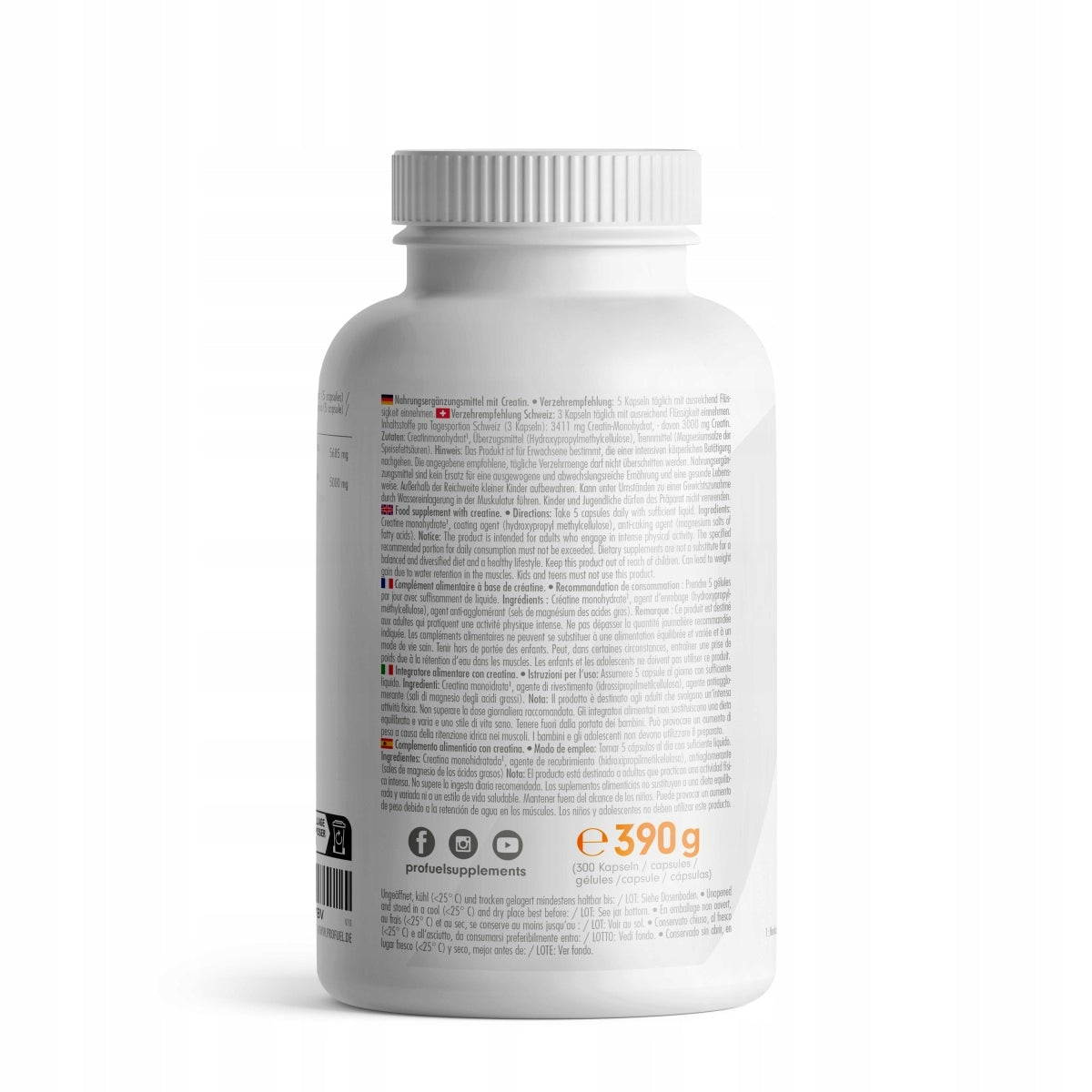 Creatine in 5000 mg capsules – highly dosed, ProFuel Giga Caps 300 pcs. Packaging status original