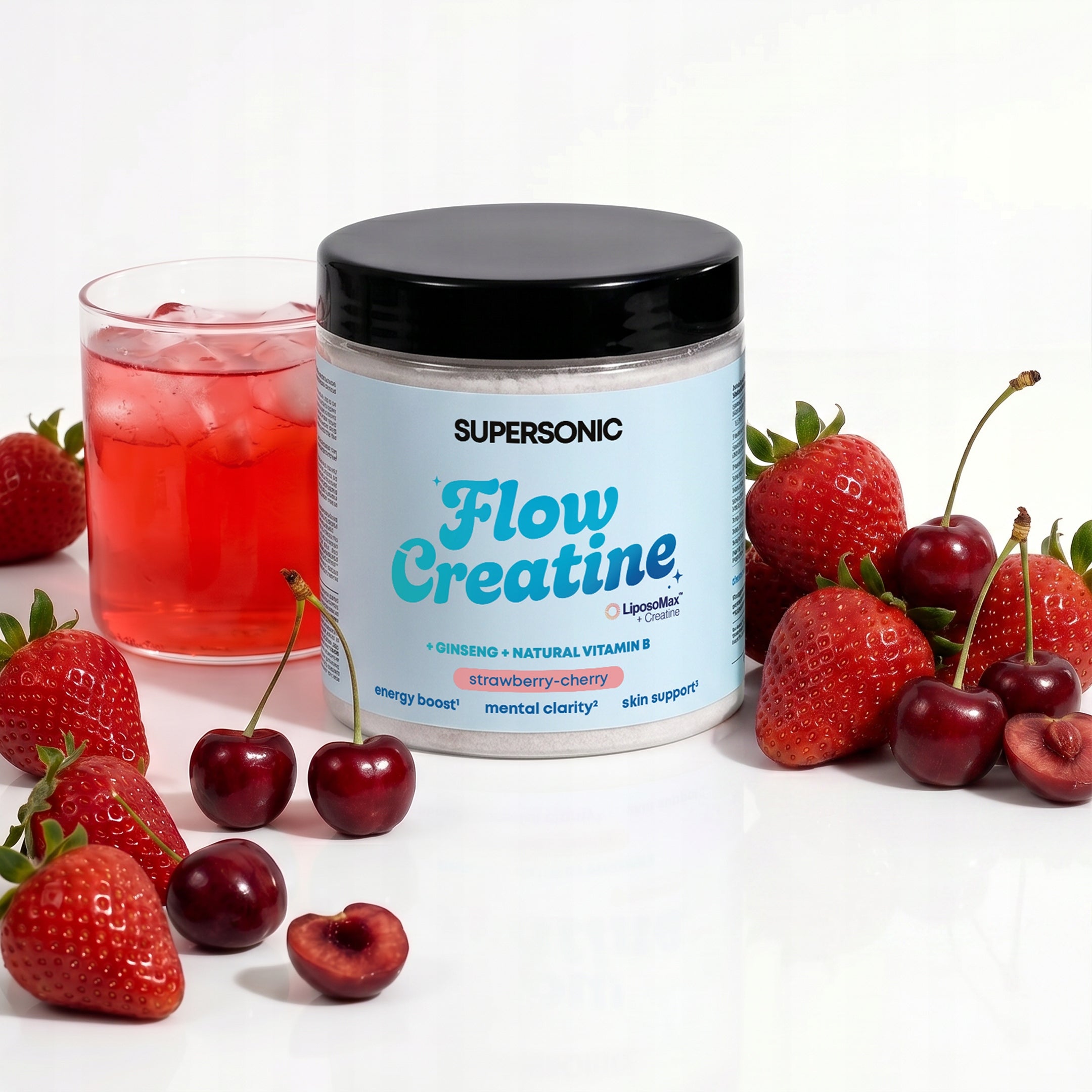 Creatine liposomal monohydrate SUPERSONIC FLOW CREATINE strawberry-cherry Expiration date at least six months from the date of purchase