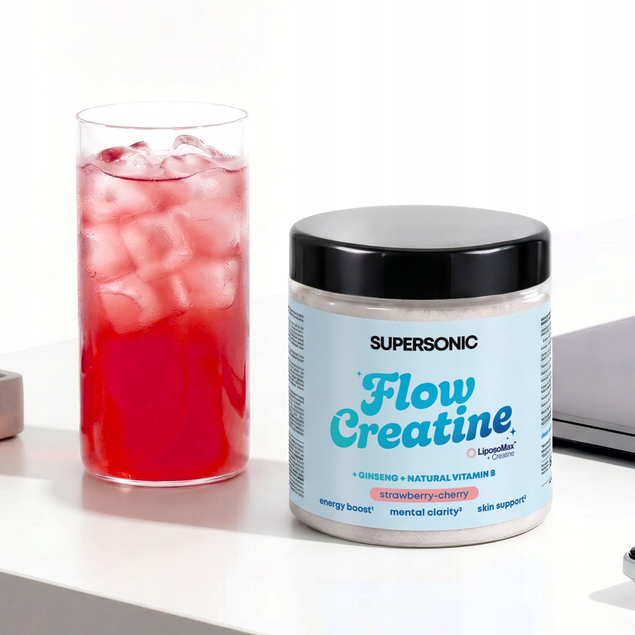 Creatine liposomal monohydrate SUPERSONIC FLOW CREATINE strawberry-cherry Packaging status original