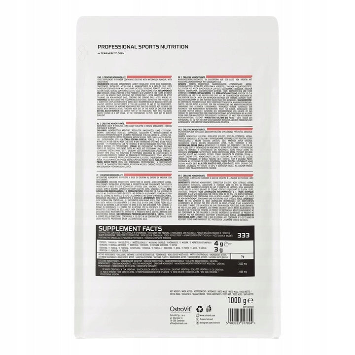 Creatine monohydrate OstroVit 1000 g taste watermelon powder Packaging status original