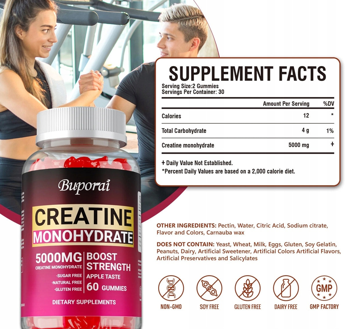 Creatine monohydrate – increases energy and endurance, promotes muscle growth Packaging status original