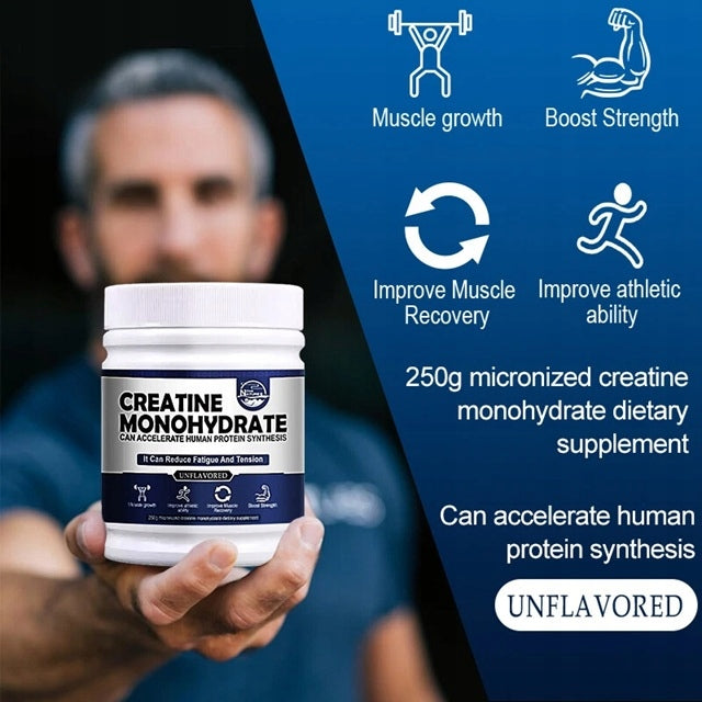 Creatine monohydrate powder – pure micronized creatine powder, bezs Expiration date at least 1 year from the date of purchase