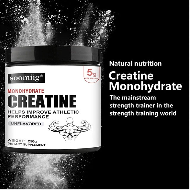 Creatine monohydrate powder strengthens overall muscle mass 5 g per serving Expiration date at least 1 year from the date of purchase