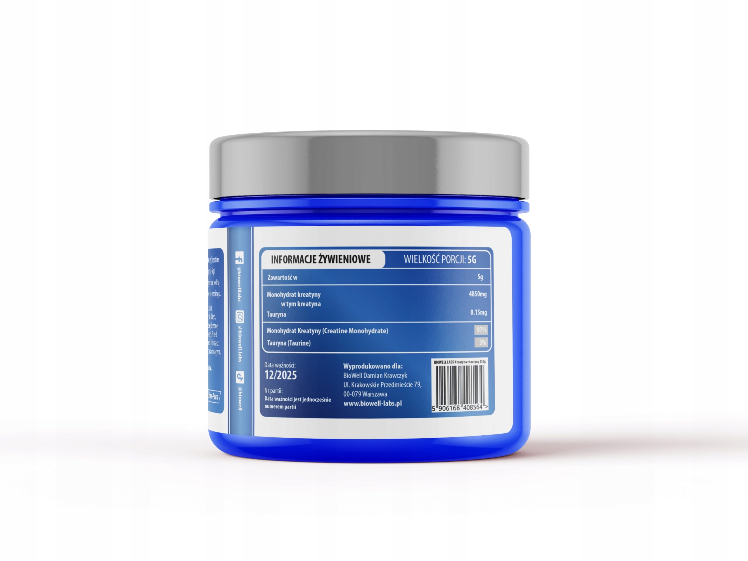Creatine with Taurine 250g Biowell Labs Packaging status original