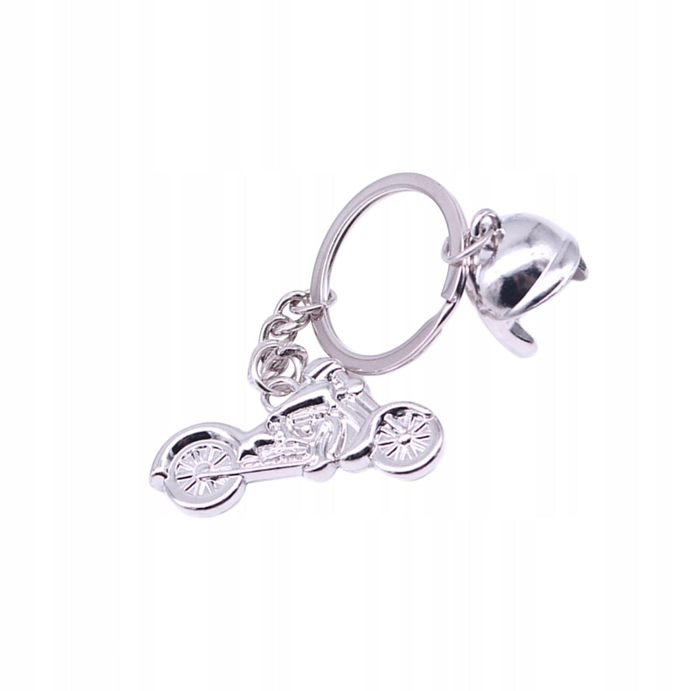 Creative Silver Motorcycle Helmet Metal Keychain Perfect Gift Color silver