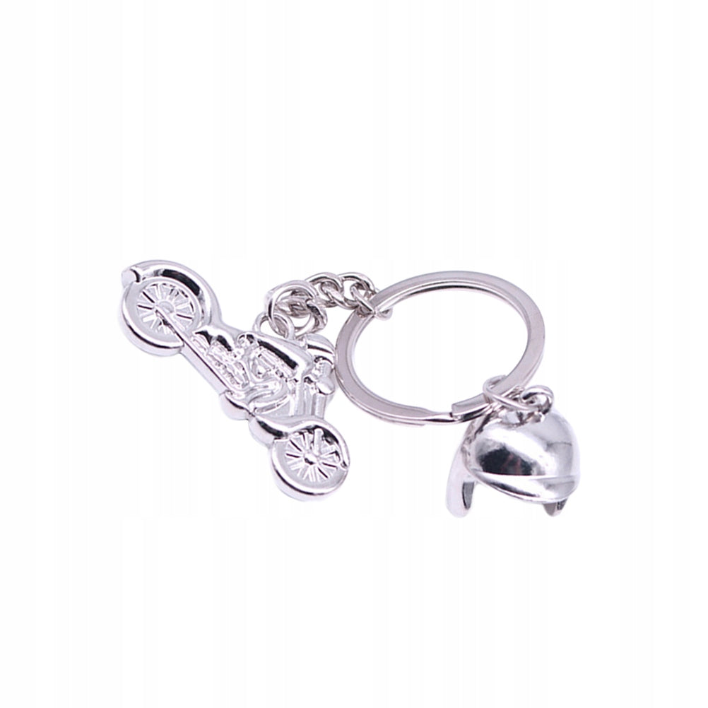 Creative Silver Motorcycle Helmet Metal Keychain Perfect Gift