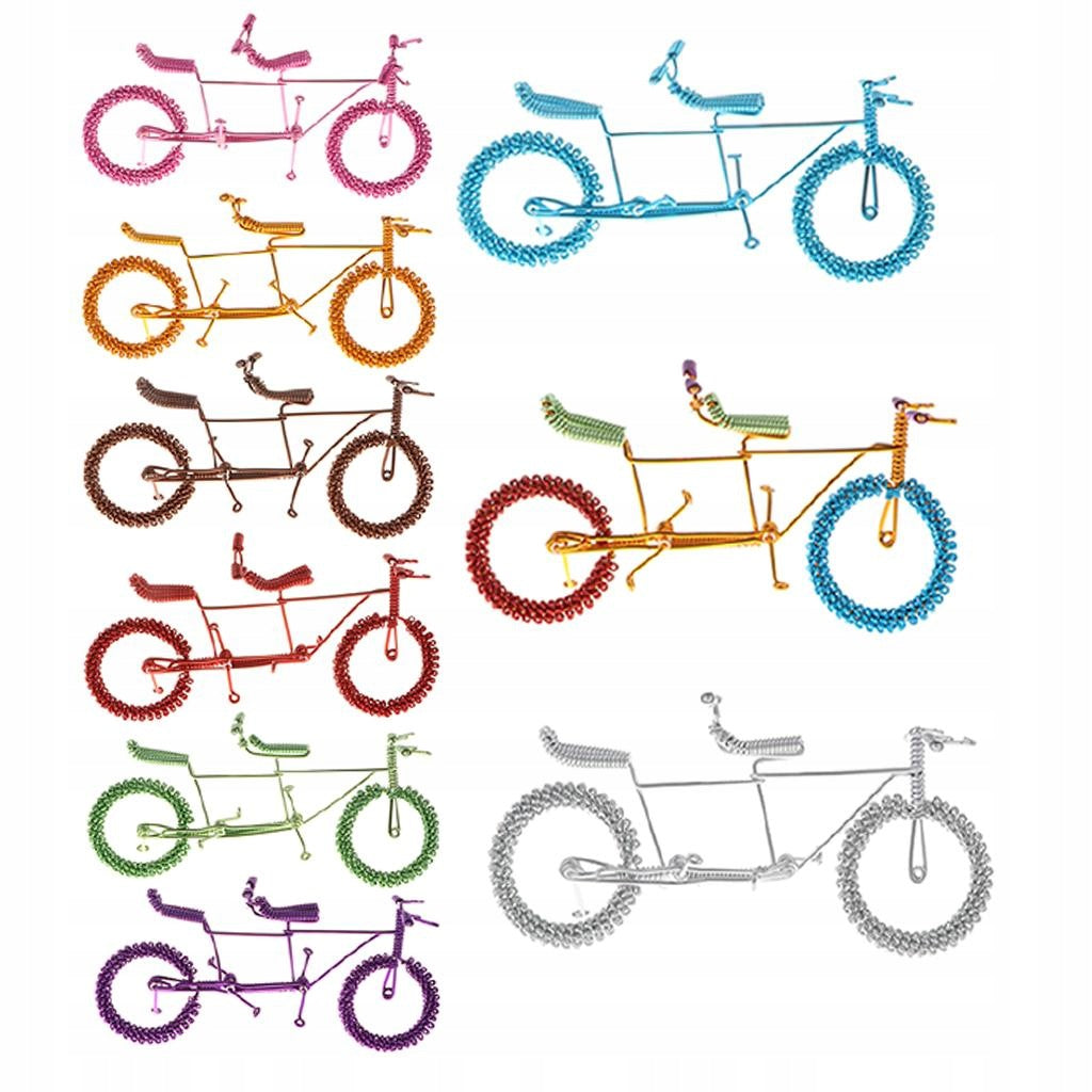 Creative Tandem Bicycle Model Metal Craft Bike Figurine Home Blue Brand no brand