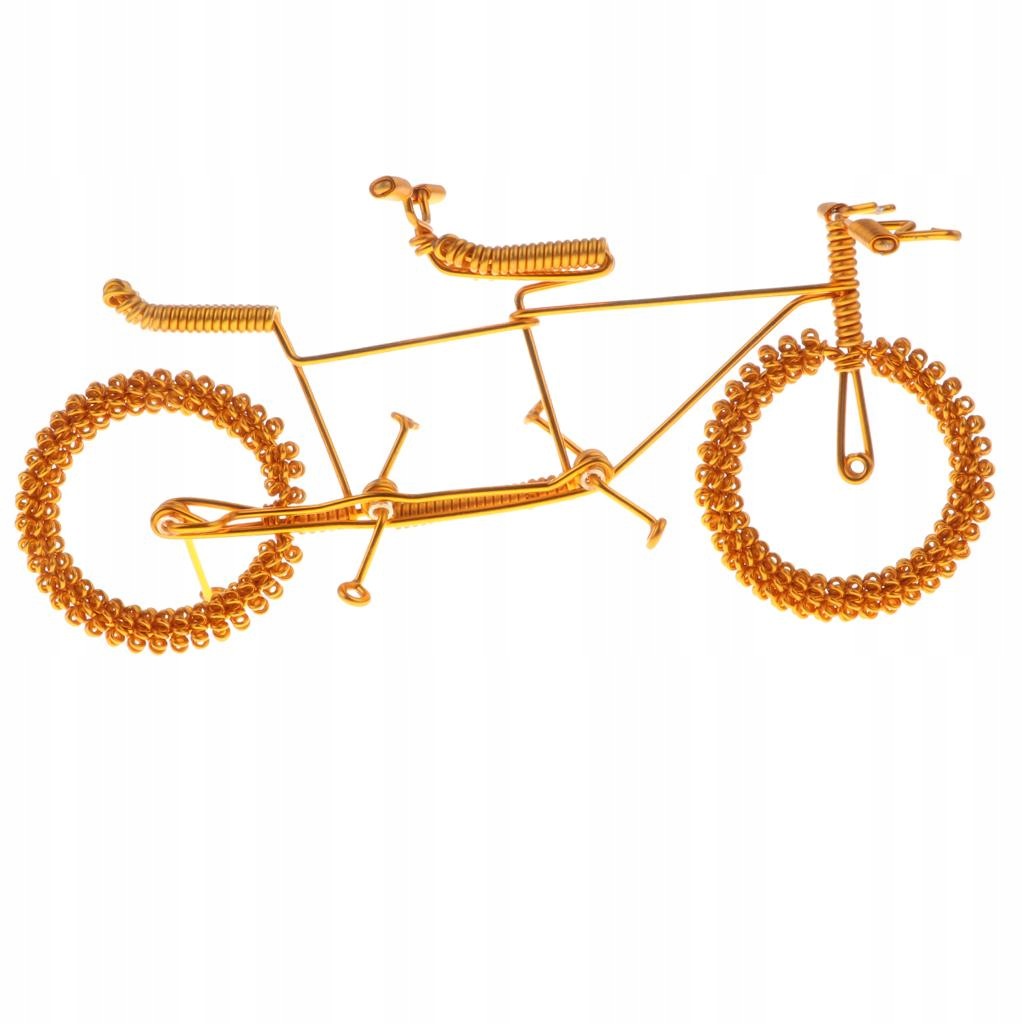 Creative Tandem Bicycle Model Metal Craft Bike Figurine Home Golden Brand no brand