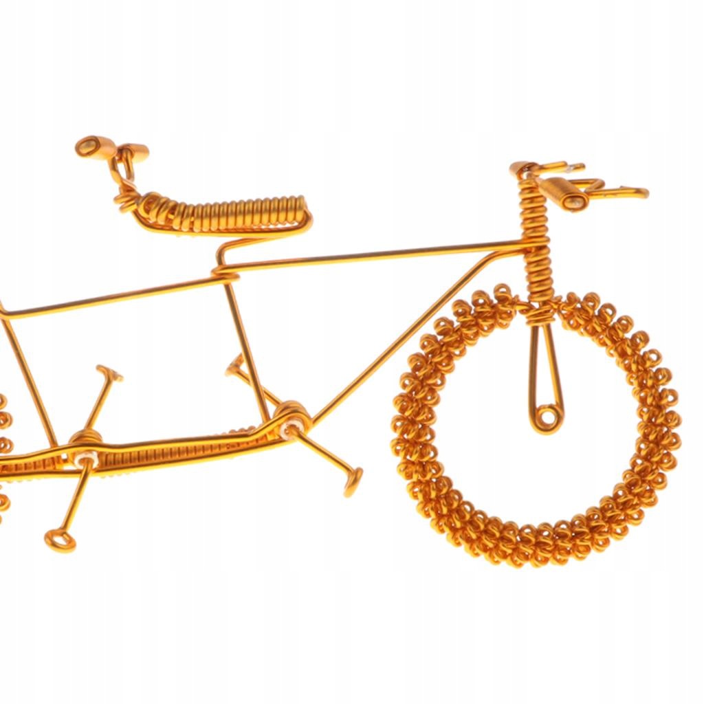Creative Tandem Bicycle Model Metal Craft Bike Figurine Home Golden Packaging status original