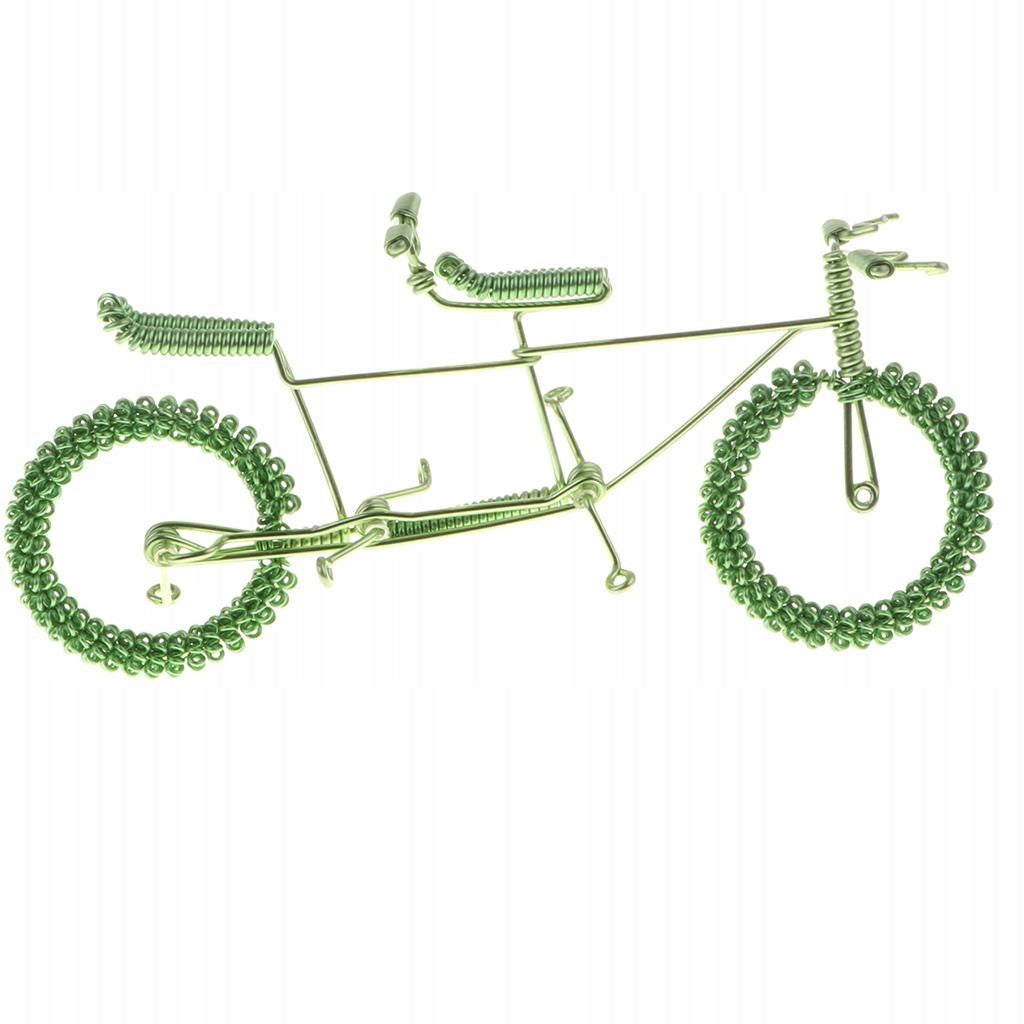 Creative Tandem Bicycle Model Metal Craft Bike Figurine Home Green Packaging status original