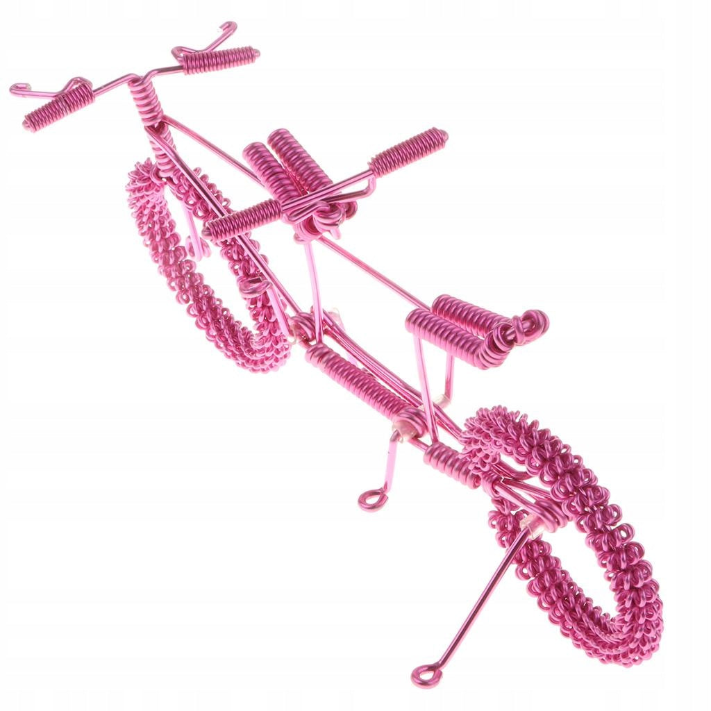 Creative Tandem Bicycle Model Metal Craft Bike Figurine Home Pink