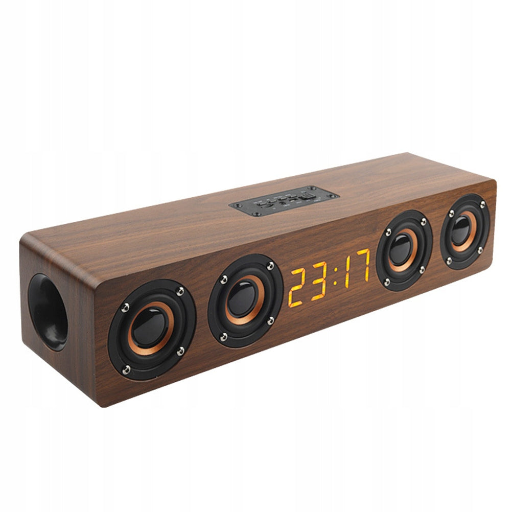 Creative Wood Speaker with LED Clock and Wireless Connectivity