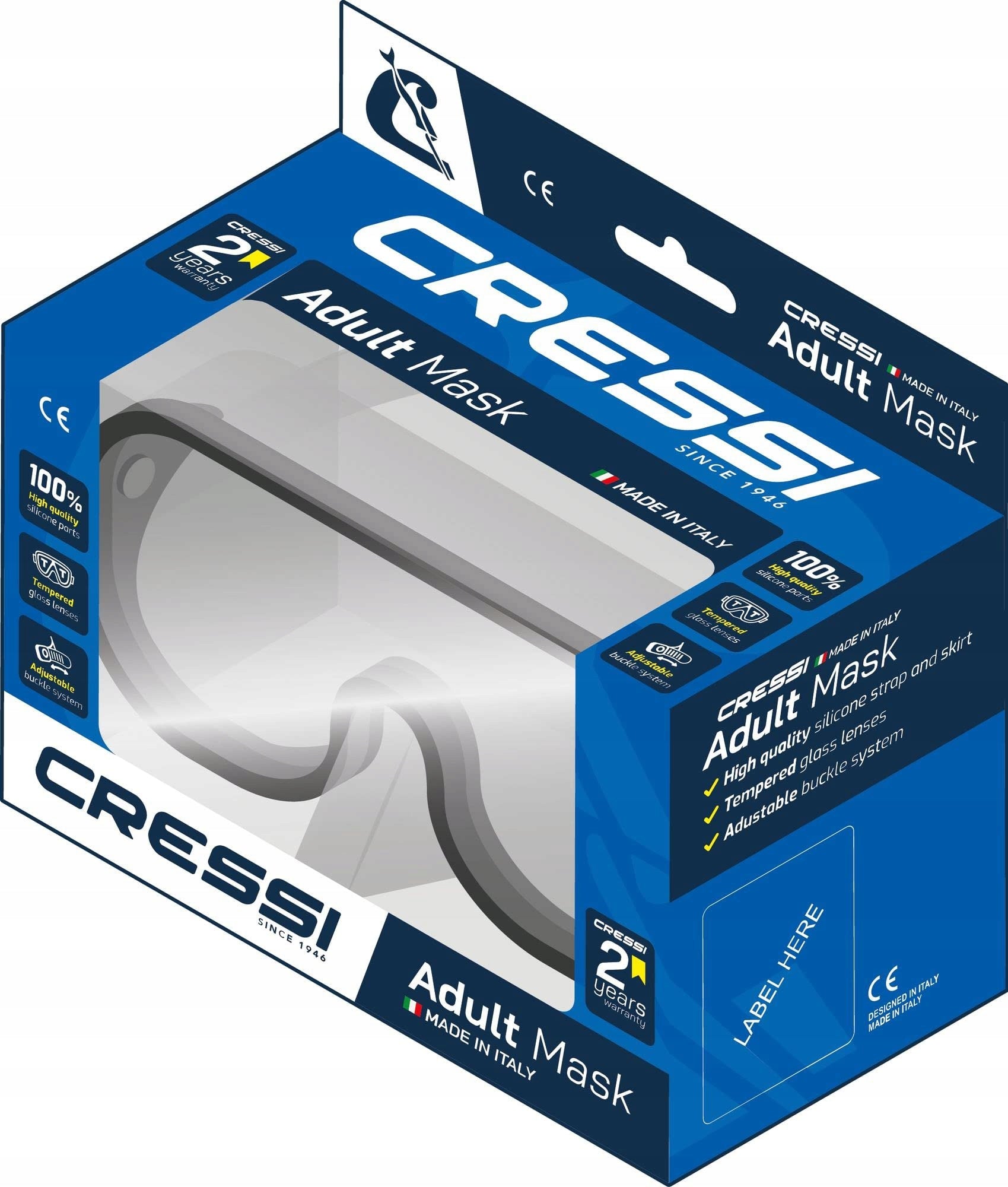 Cressi Estrella Mask silicone diving mask black for doros 4 Kind glasses