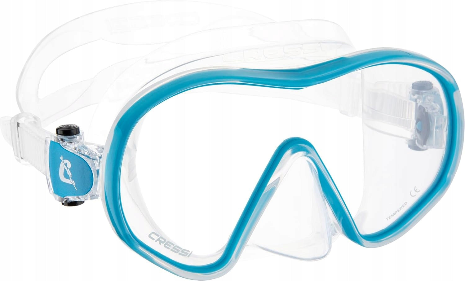 Cressi Supernova Dry Combo F-dual Clear/Blue diving mask and dry snorkel Color blue
