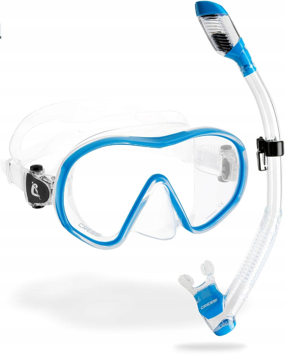 Cressi Supernova Dry Combo F-dual Clear/Blue diving mask and dry snorkel