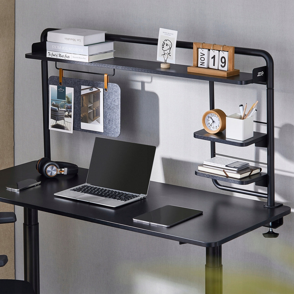 Crimp desk extension with 3 shelves and magnetic board BYDGOSZCZ
