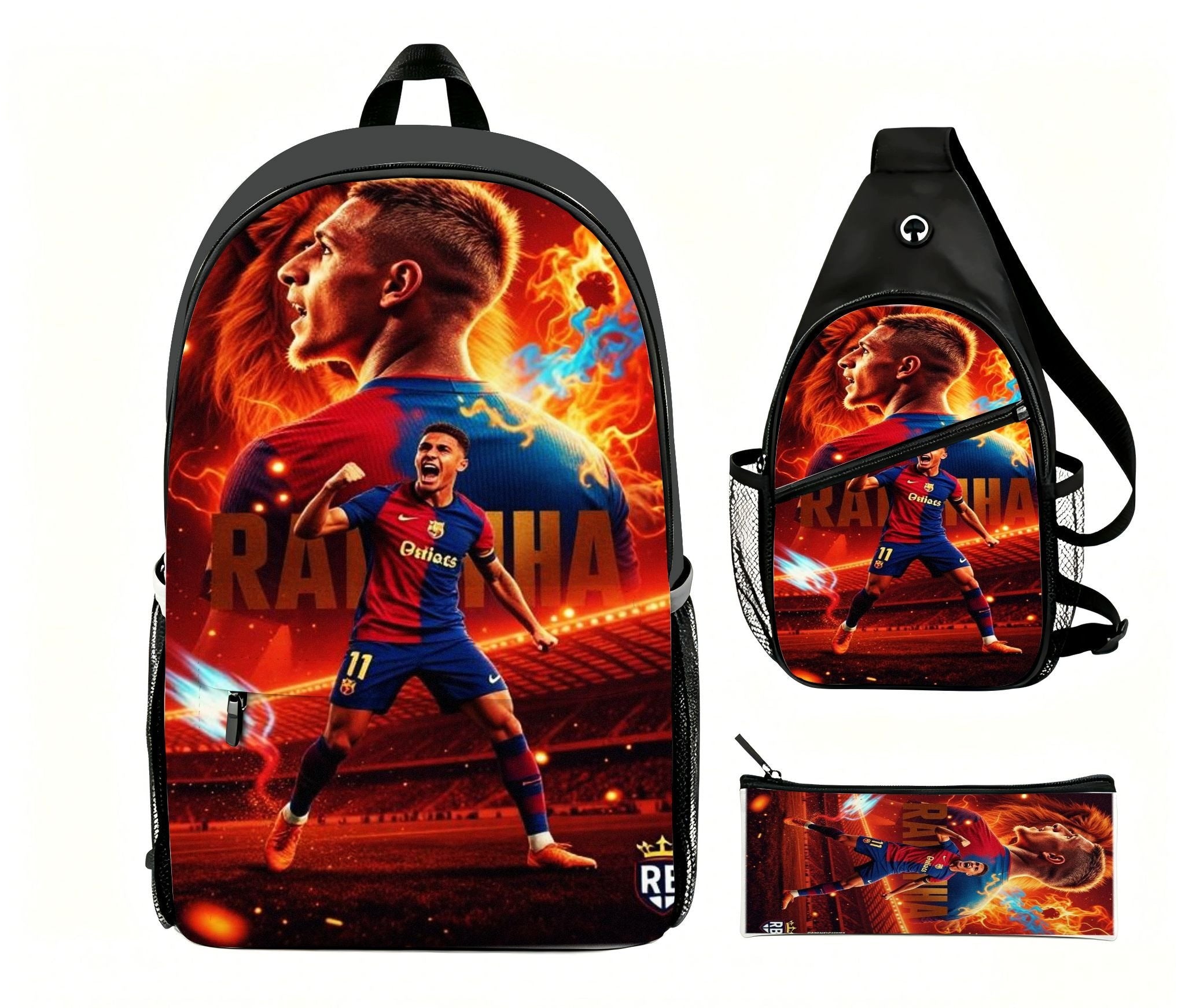 Cristiano Ronaldo 3-Piece School Tornado Set - Footballer Backpack Brand no brand