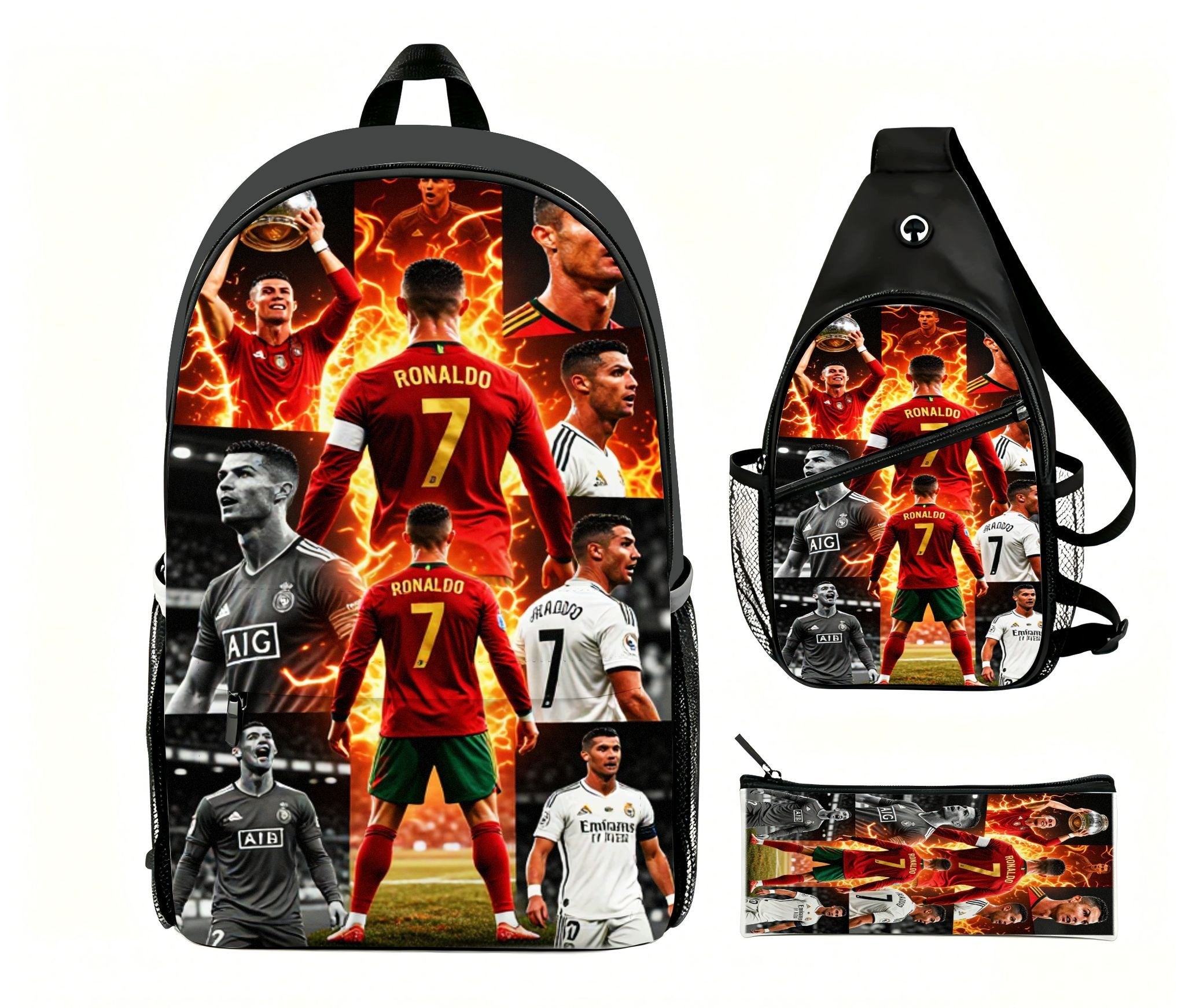 Cristiano Ronaldo 3-Piece School Tornado Set - Footballer Backpack Manufacturer code T097777888