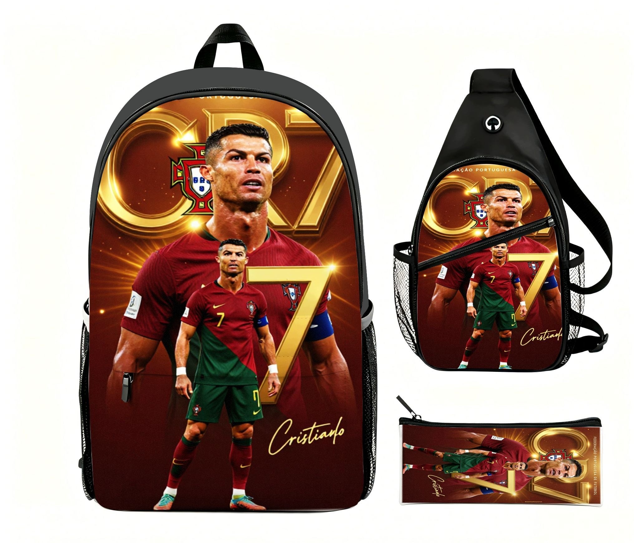 Cristiano Ronaldo Portugal – 3-Piece School and Travel Bag Set