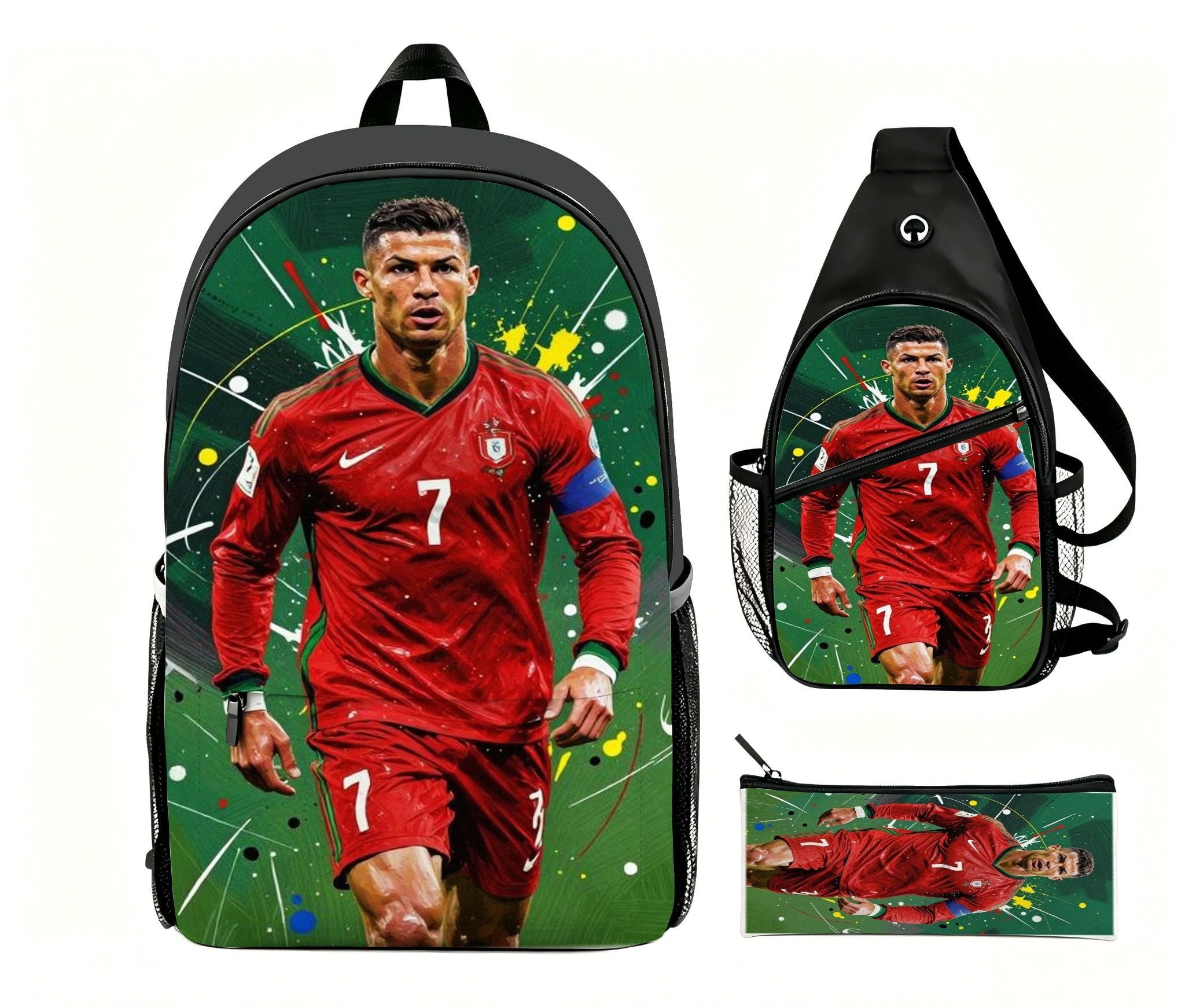 Cristiano Ronaldo Portugal 7 Backpack Set - 3-Piece Sports Track