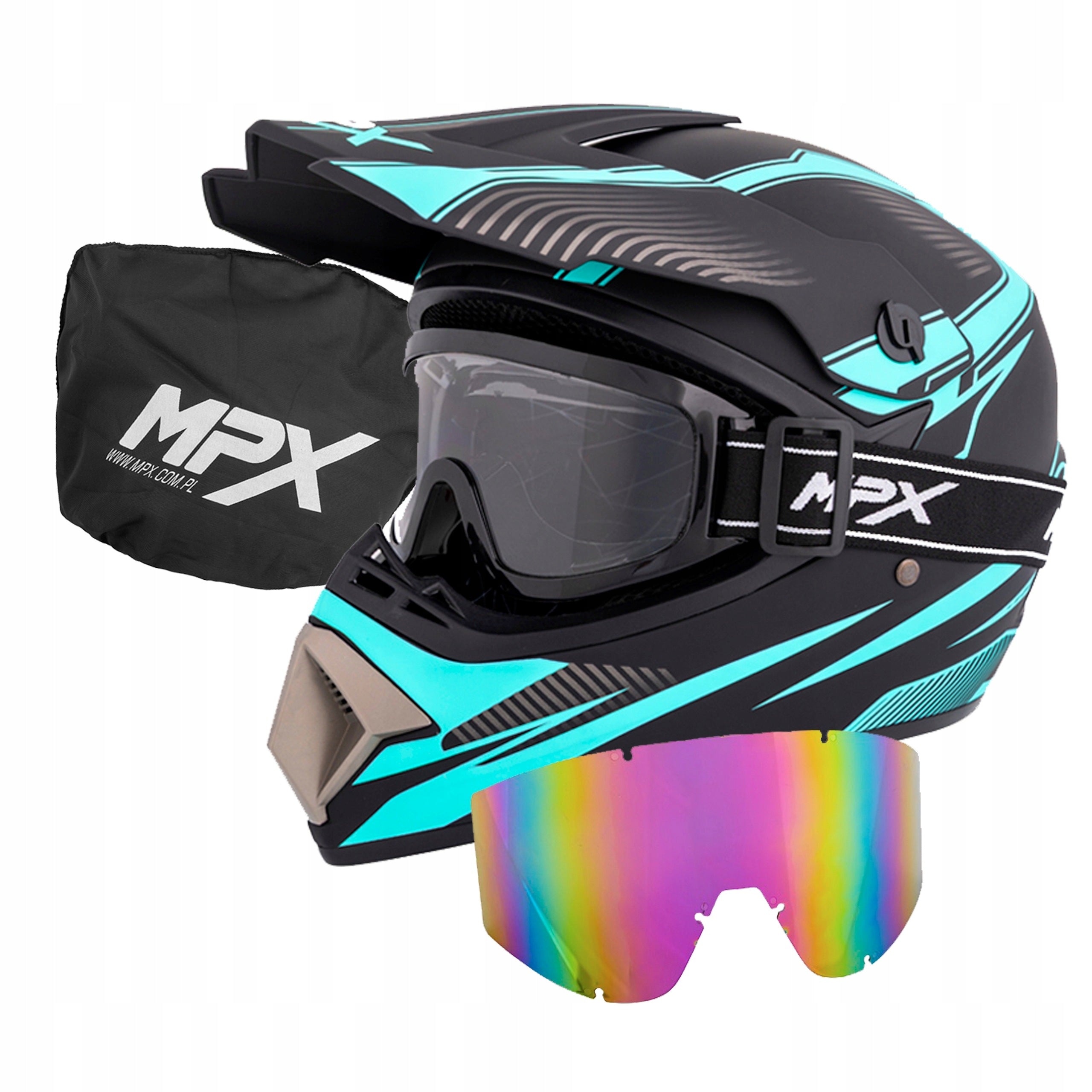 Cros Helmet L Goggles Enduro Quad ATV BMX MTB Scooter Freebie fast
