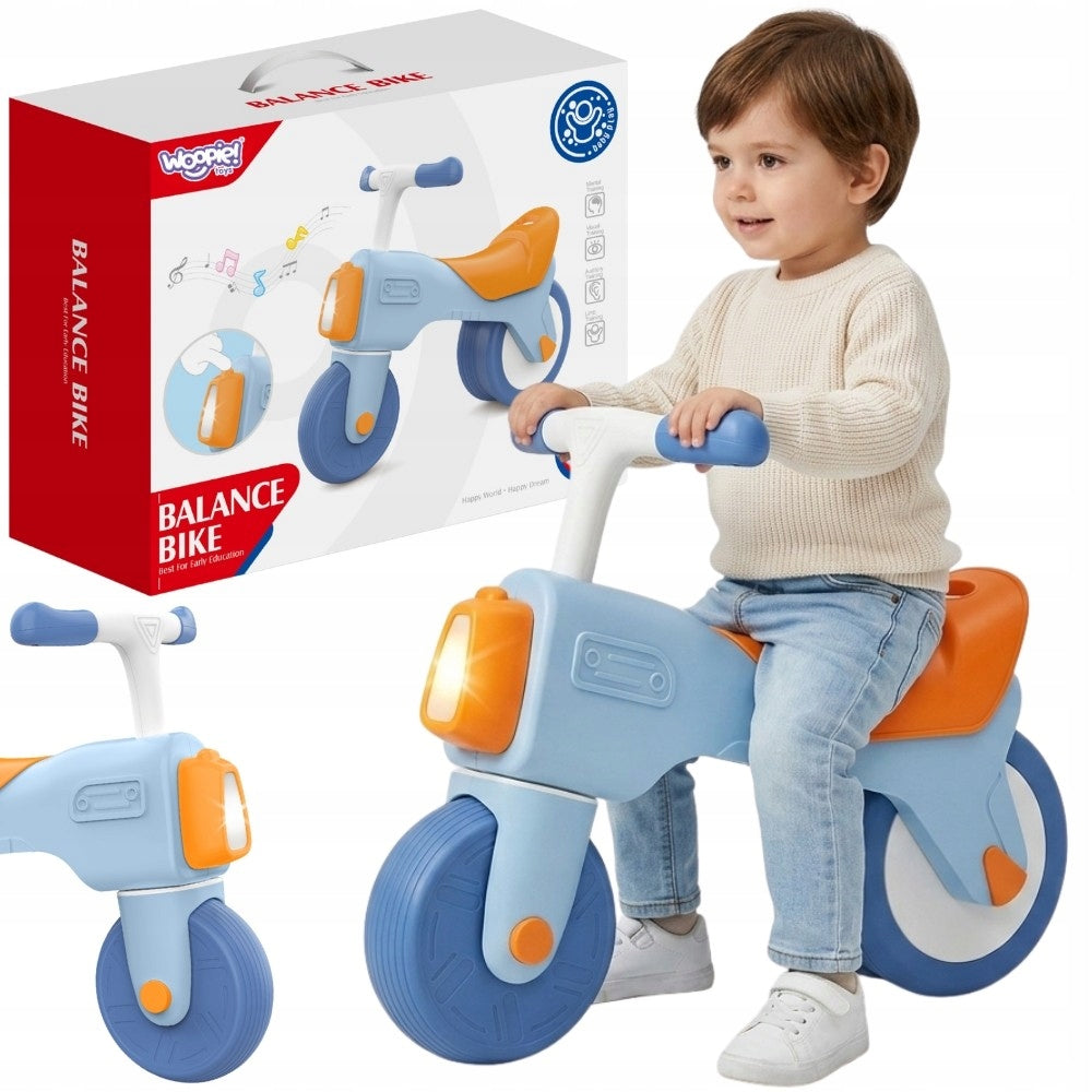Cross Country Bike Ride-On Sound Light 18m+ Blue WOOPIE BABY